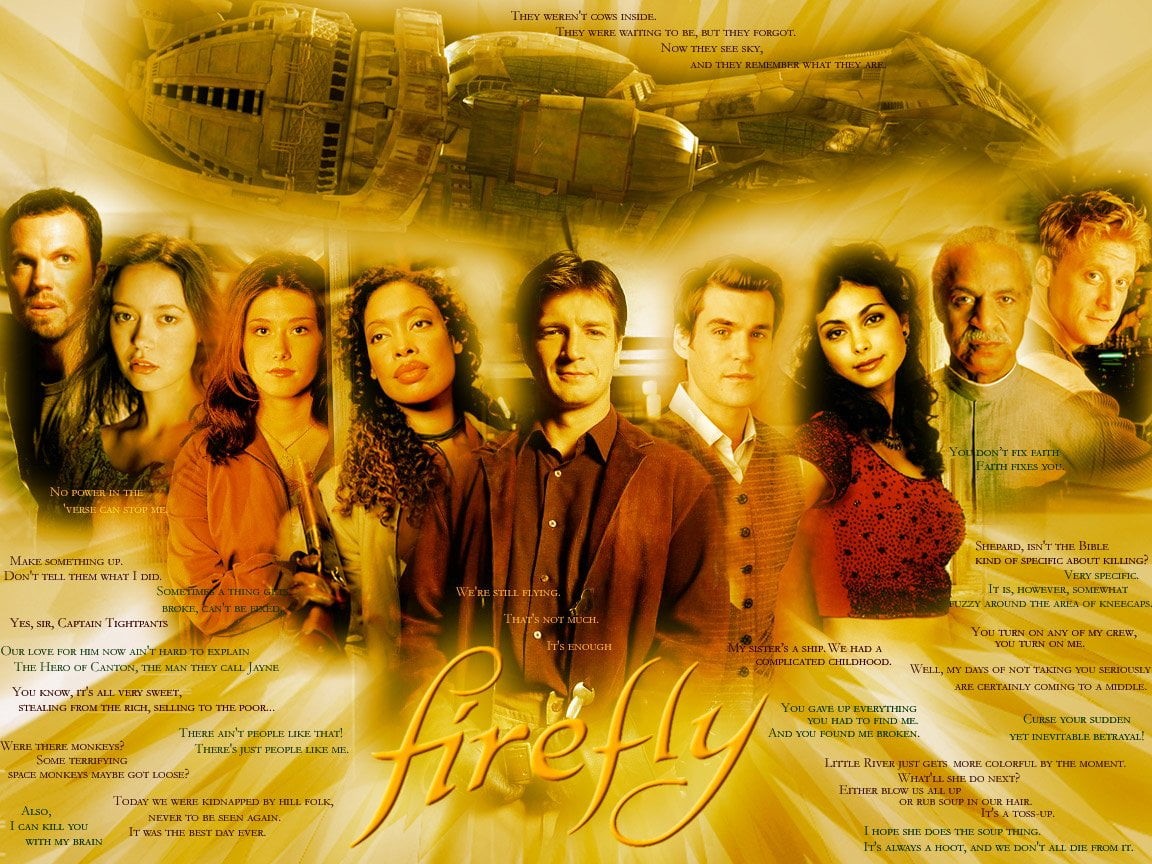 digital composite, young men, hairstyle, men, Nathan Fillion, women, Zoe Washburne, advertisement, portrait, looking at camera, males, Gina Torres, smiling, HD Wallpaper
