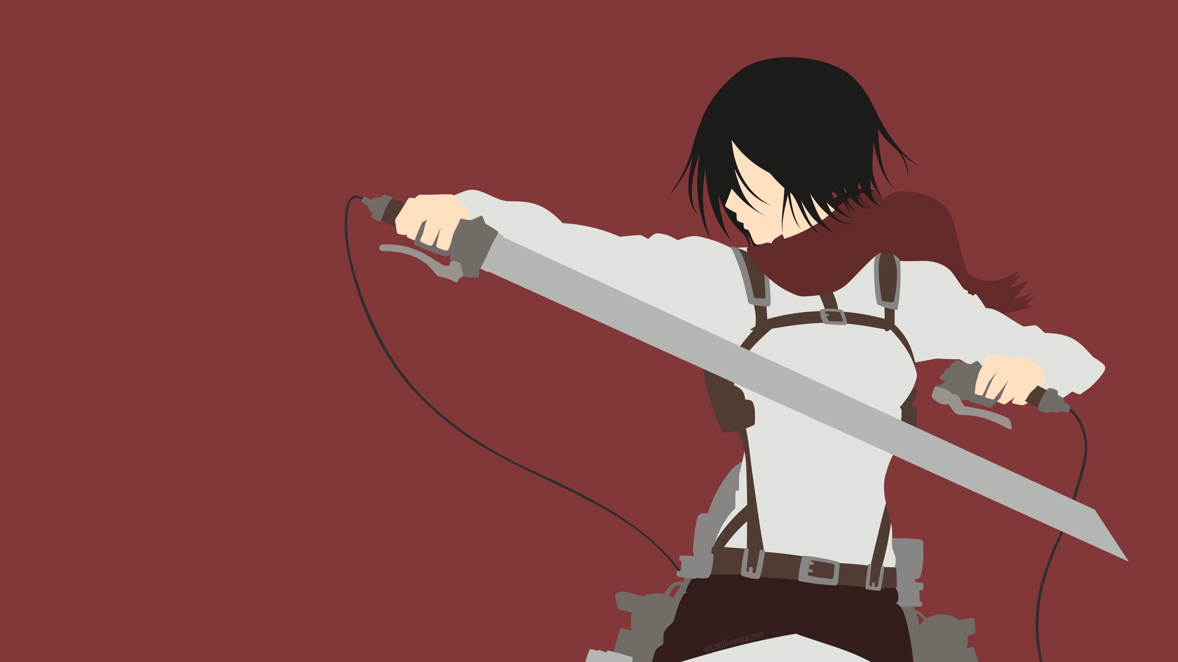 one person, communication, long hair, minimalism, standing, indoors, anime girls, silhouette, hairstyle, women, Shingeki no Kyojin, 4K, sitting, rear view, HD Wallpaper