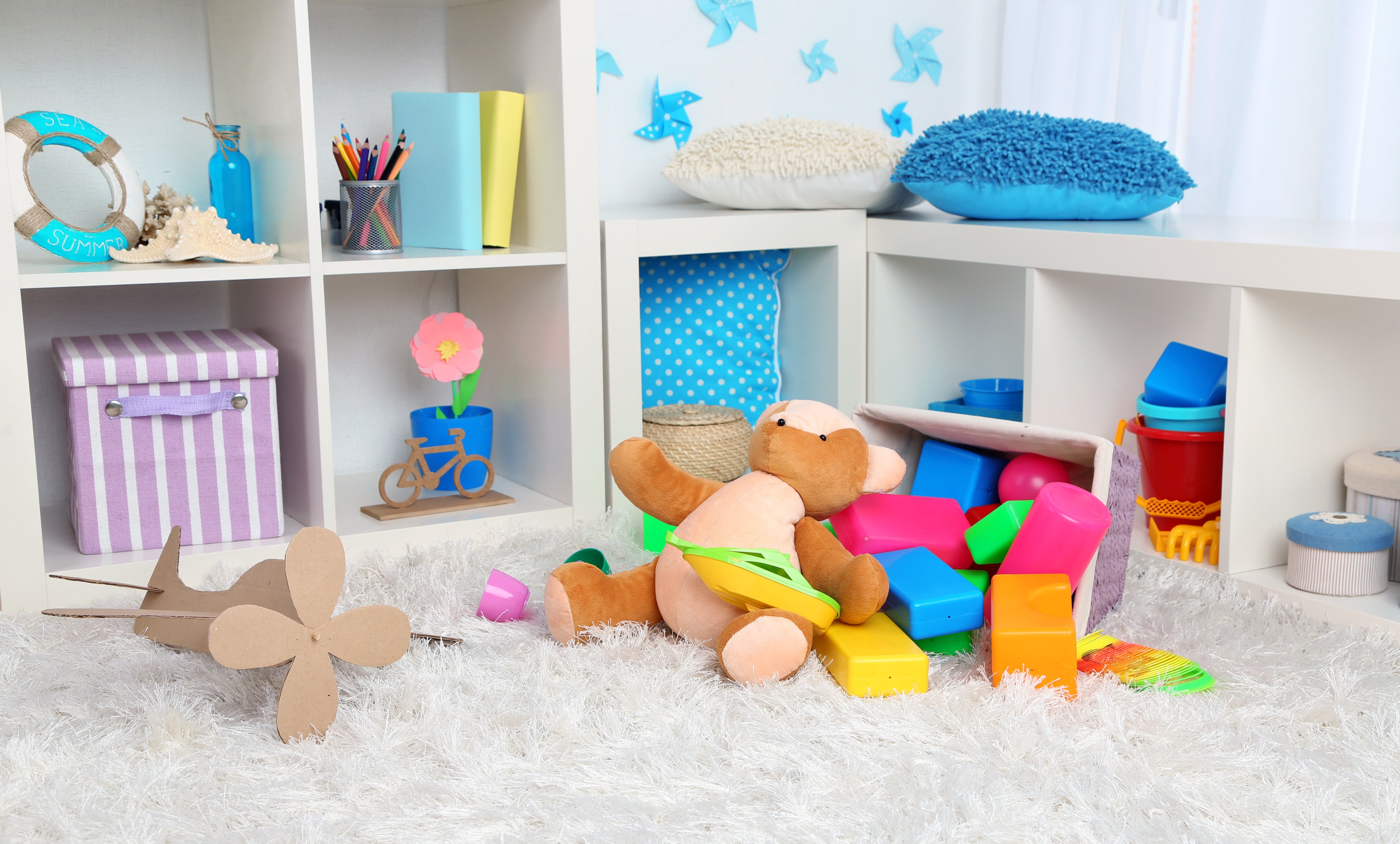 items, home Interior, close-up, large group of objects, celebration, blue, egg, bear, variation, domestic Room, toy, playroom, small, bed, container, furniture, HD Wallpaper