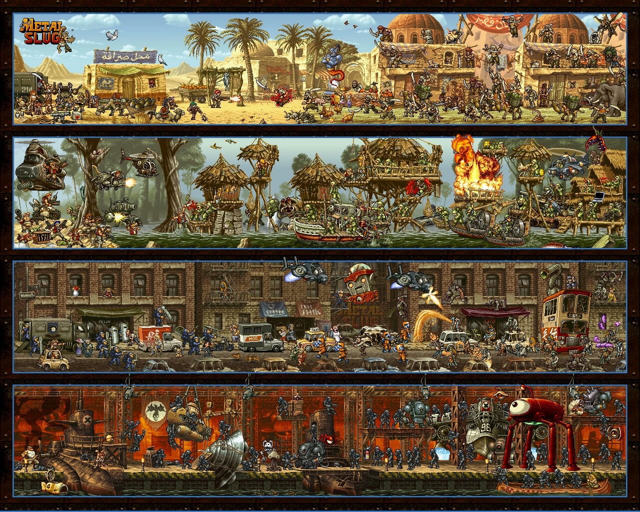 collection, no people, indoors, 720P, application, art and craft, store, variation, creativity, male likeness, game, Metal Slug, retail, human representation, HD Wallpaper
