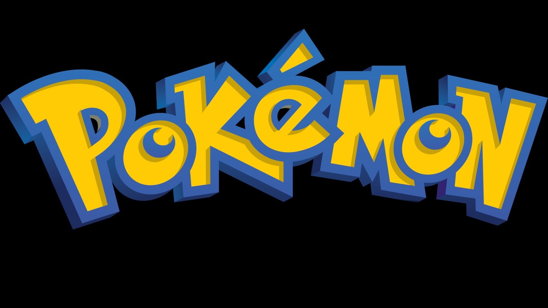 pokemon, sign, illuminated, 1080P, letter, copy space, indoors, studio shot, communication, blue, capital letter, neon, glowing, neon colored, black background, HD Wallpaper