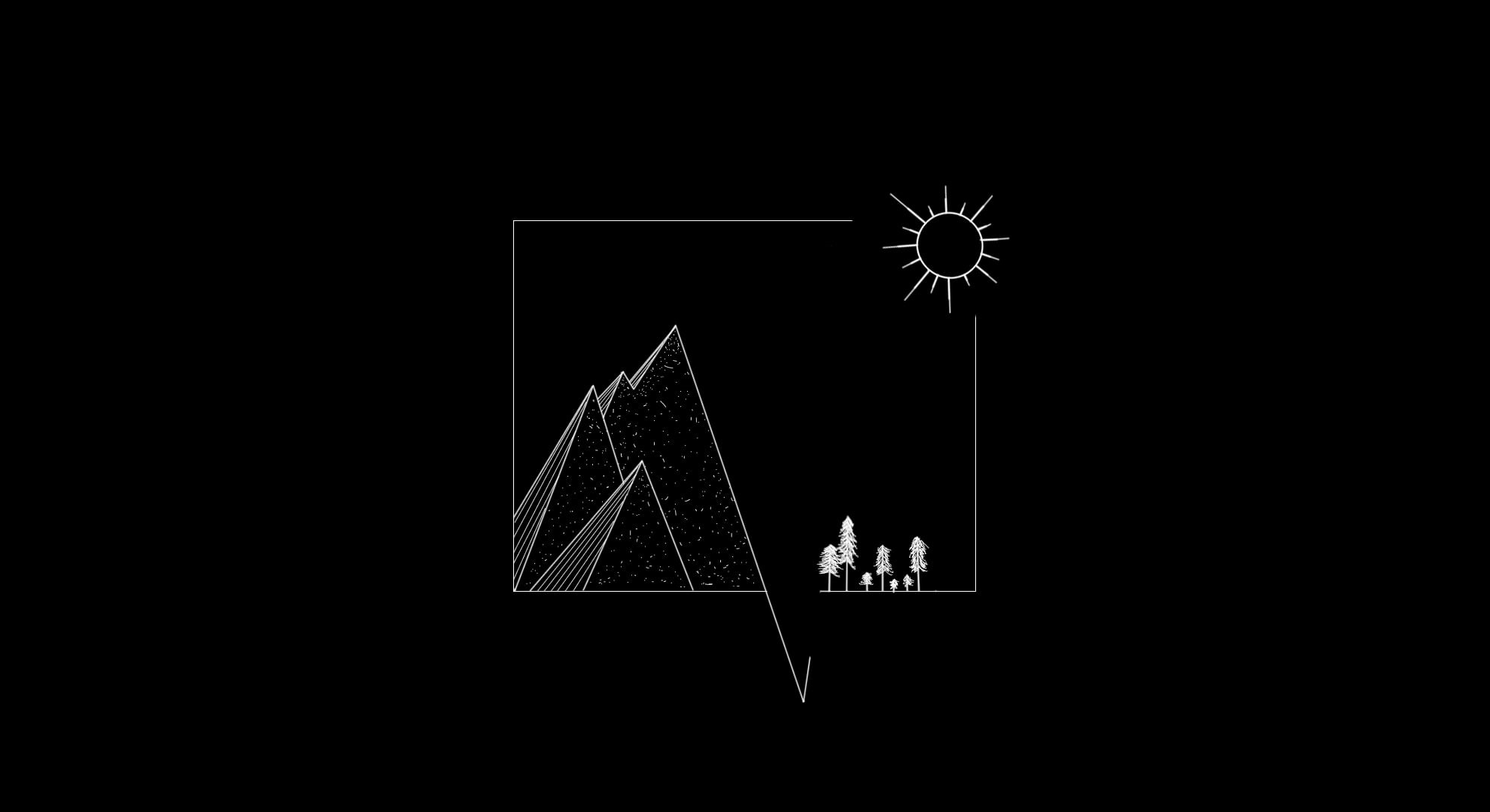 minimalism, black, white, simple, lines, 1080P, HD Wallpaper