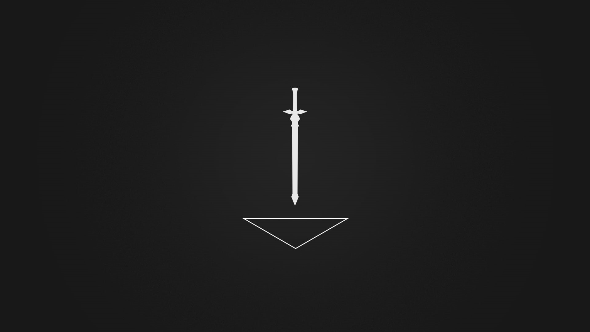black, sword, anime, 1080P, minimalism, white, HD Wallpaper