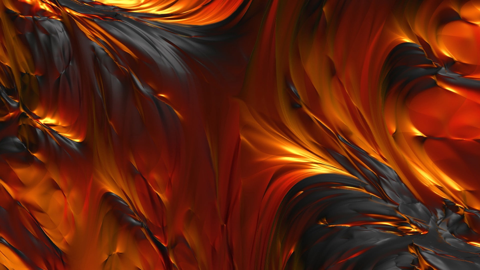 1080P, orange, abstract, black, simple, red, painting, yellow, HD Wallpaper