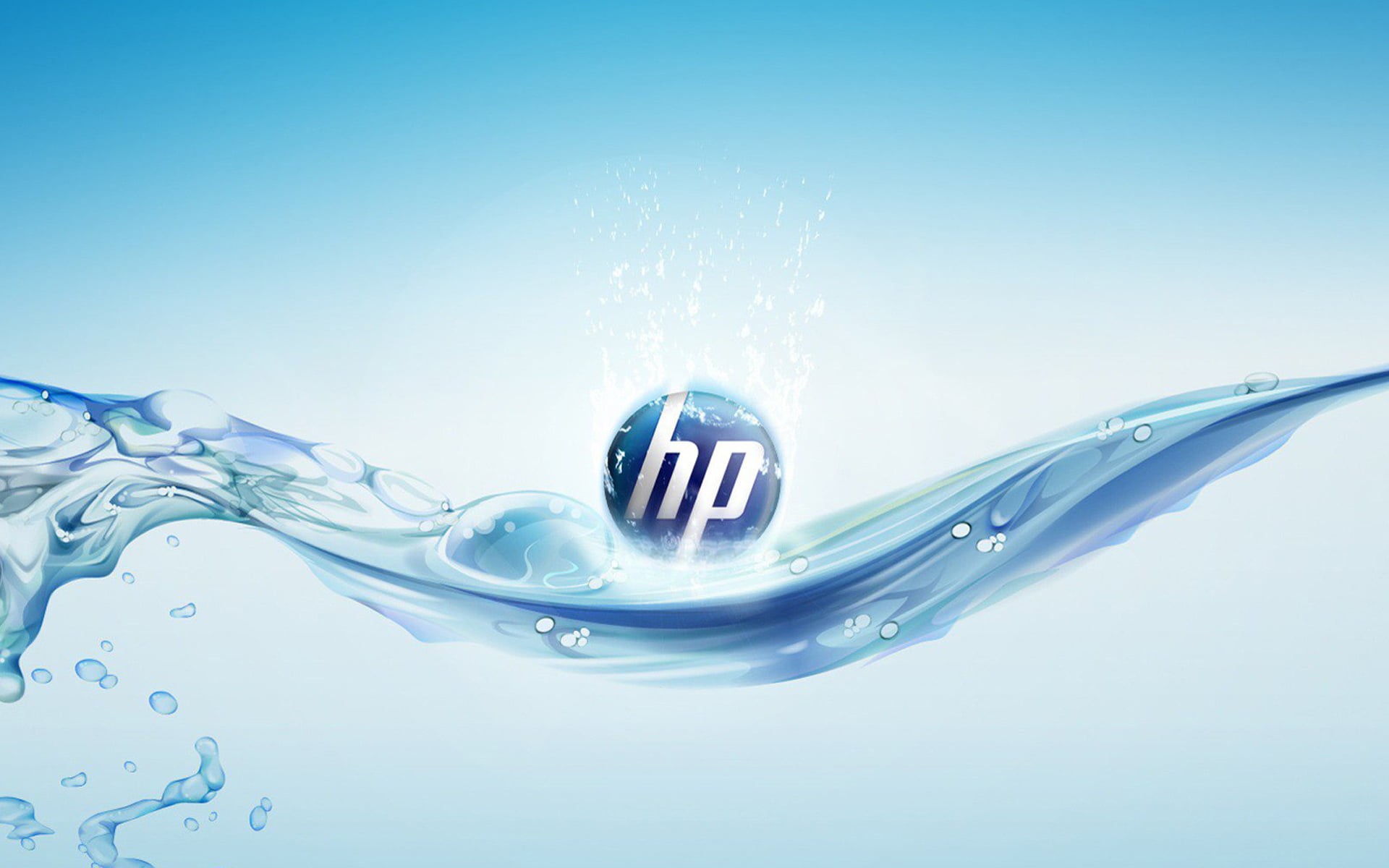 1080P, drop, water surface, motion, blue background, logo, close-up, blue, nature, rippled, pattern, studio shot, Computers, copy space, HP, splashing, HD Wallpaper