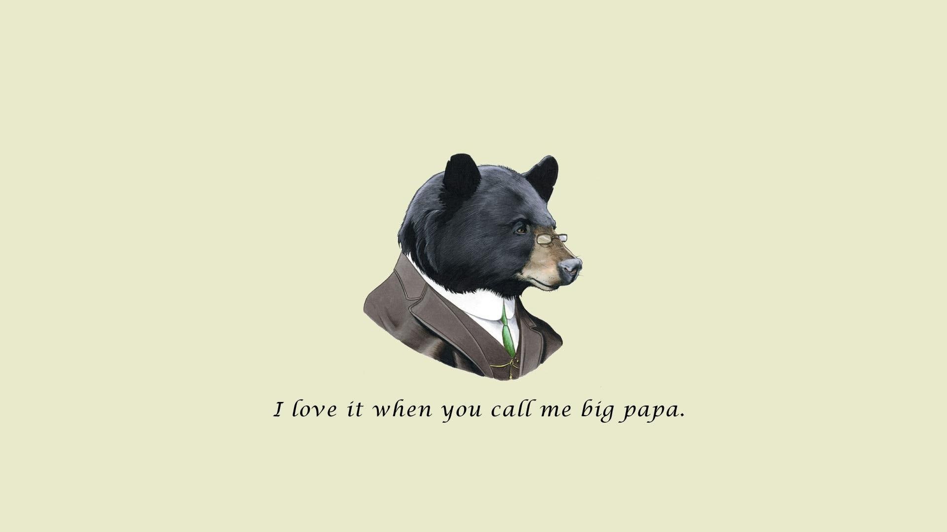 1080P, call, love, 1920x1080, bear, illustration, funny, papa, big, humor, HD Wallpaper