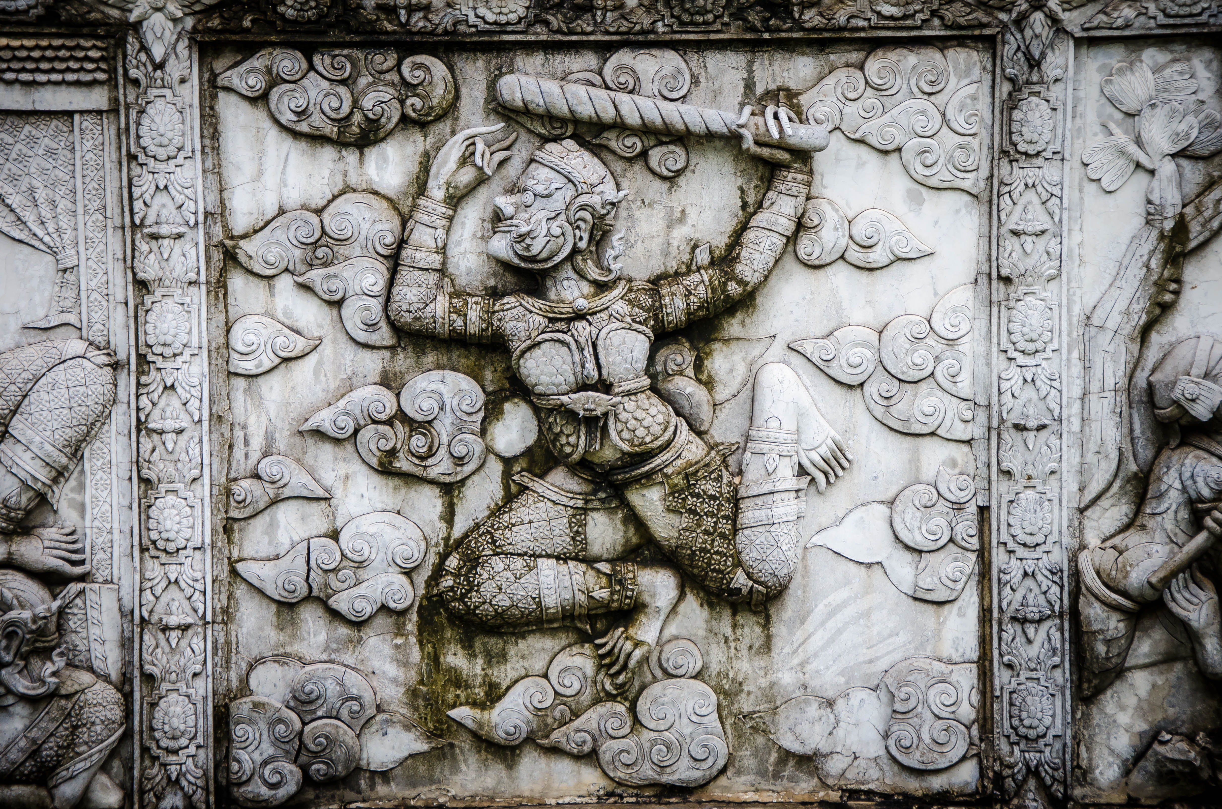 board, sculpture, picture, house, temple, modern, gallery, bas relief, thailand, wood, floor, new, ancient, design, home, creativity, black, mock, interior, HD Wallpaper