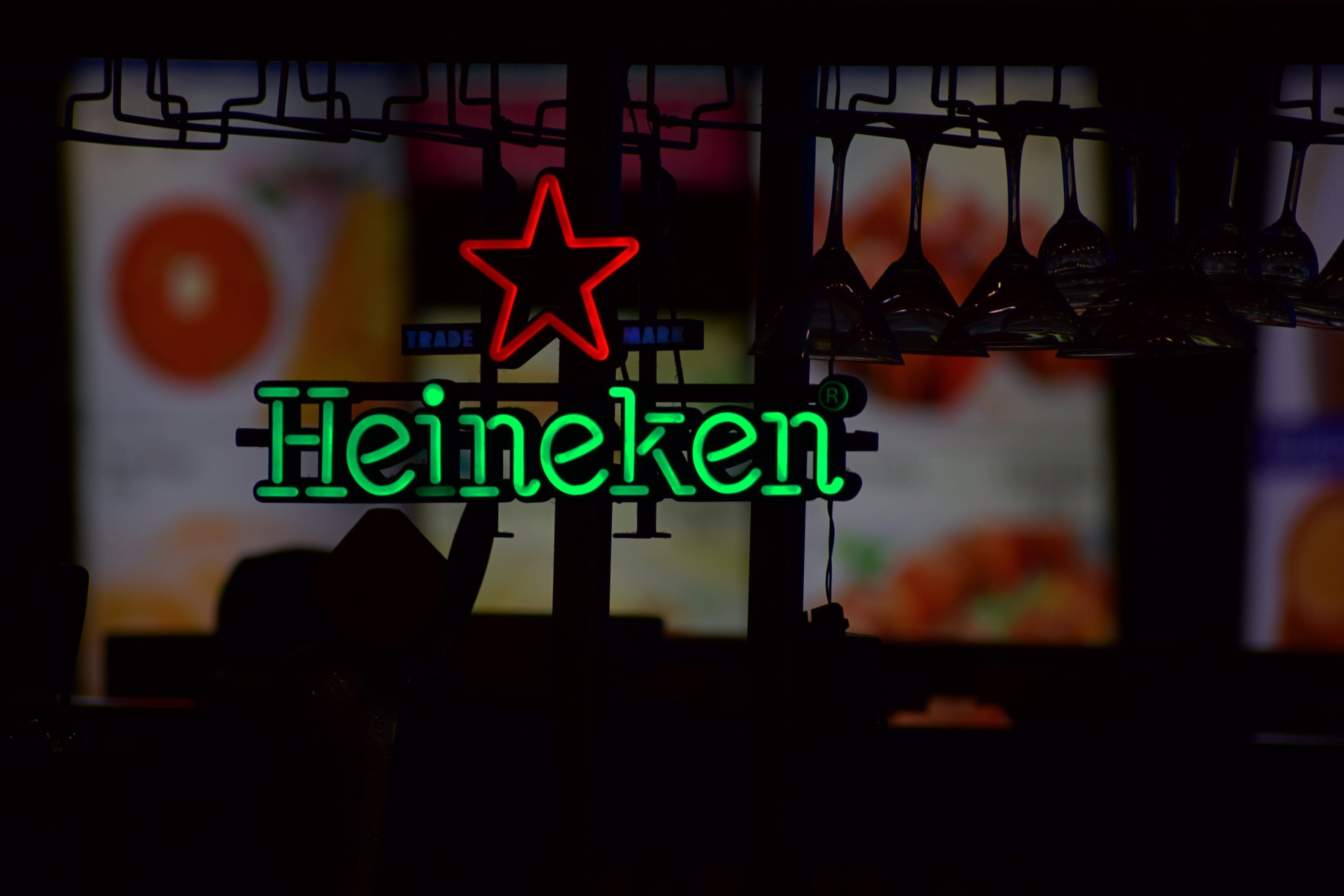close-up, window, outdoors, green, capital letter, glass - material, neon, red, information, bar, neon sign, communication, drink, restaurant, information sign, HD Wallpaper
