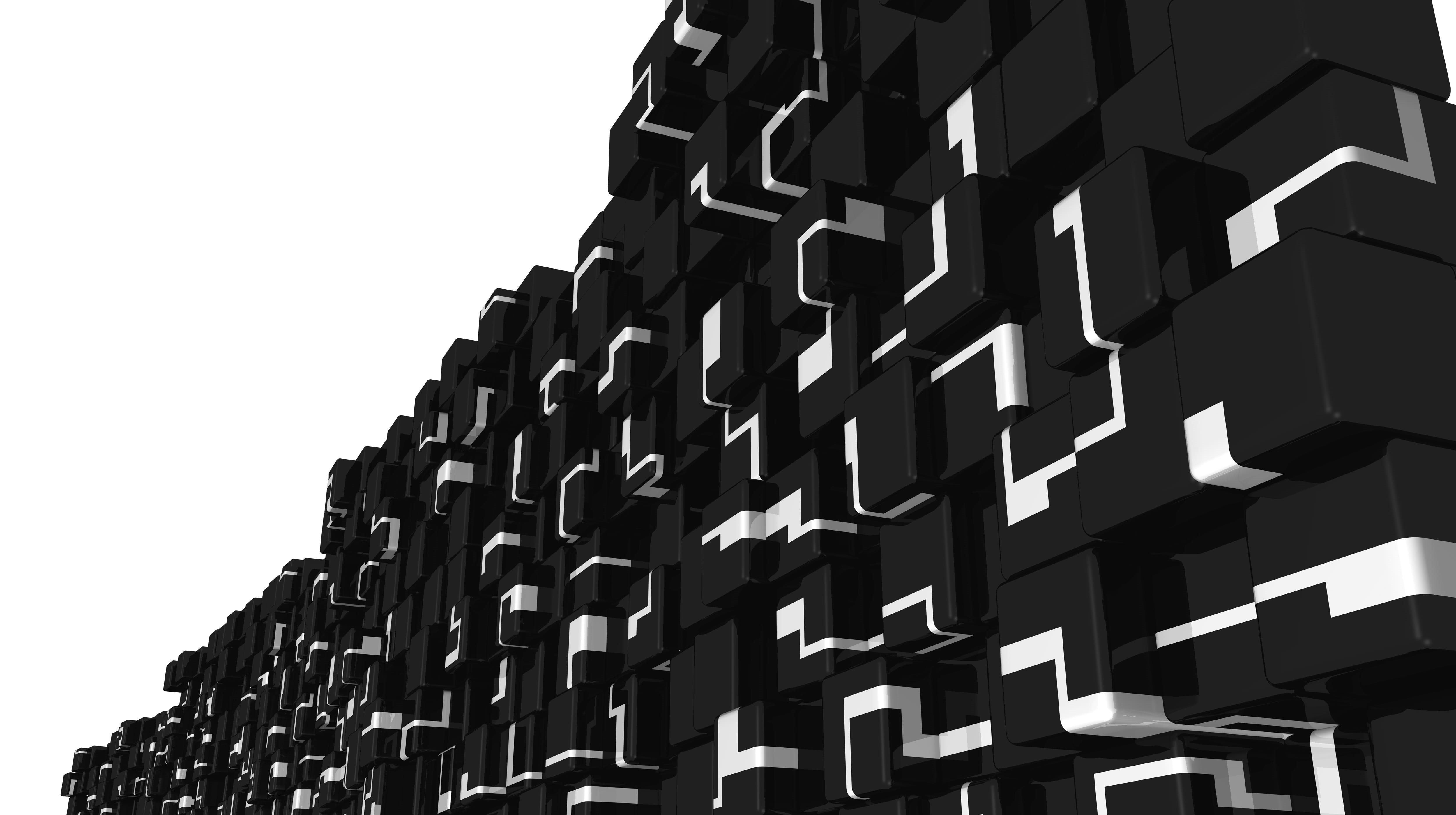graphic, drawing, construction industry, cube, style, cubes, simple, decoration, construction, repetition, large group of objects, Black And White, trendy, HD Wallpaper