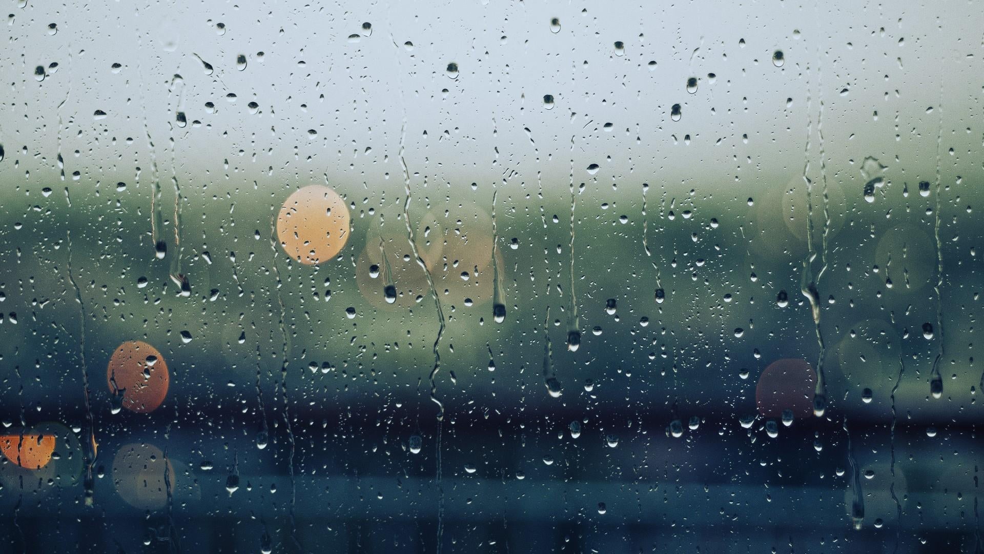focus on foreground, window, glass - material, 1080P, transparent, full frame, architecture, close-up, rain drops, nature, no people, rain, raindrop, indoors, HD Wallpaper