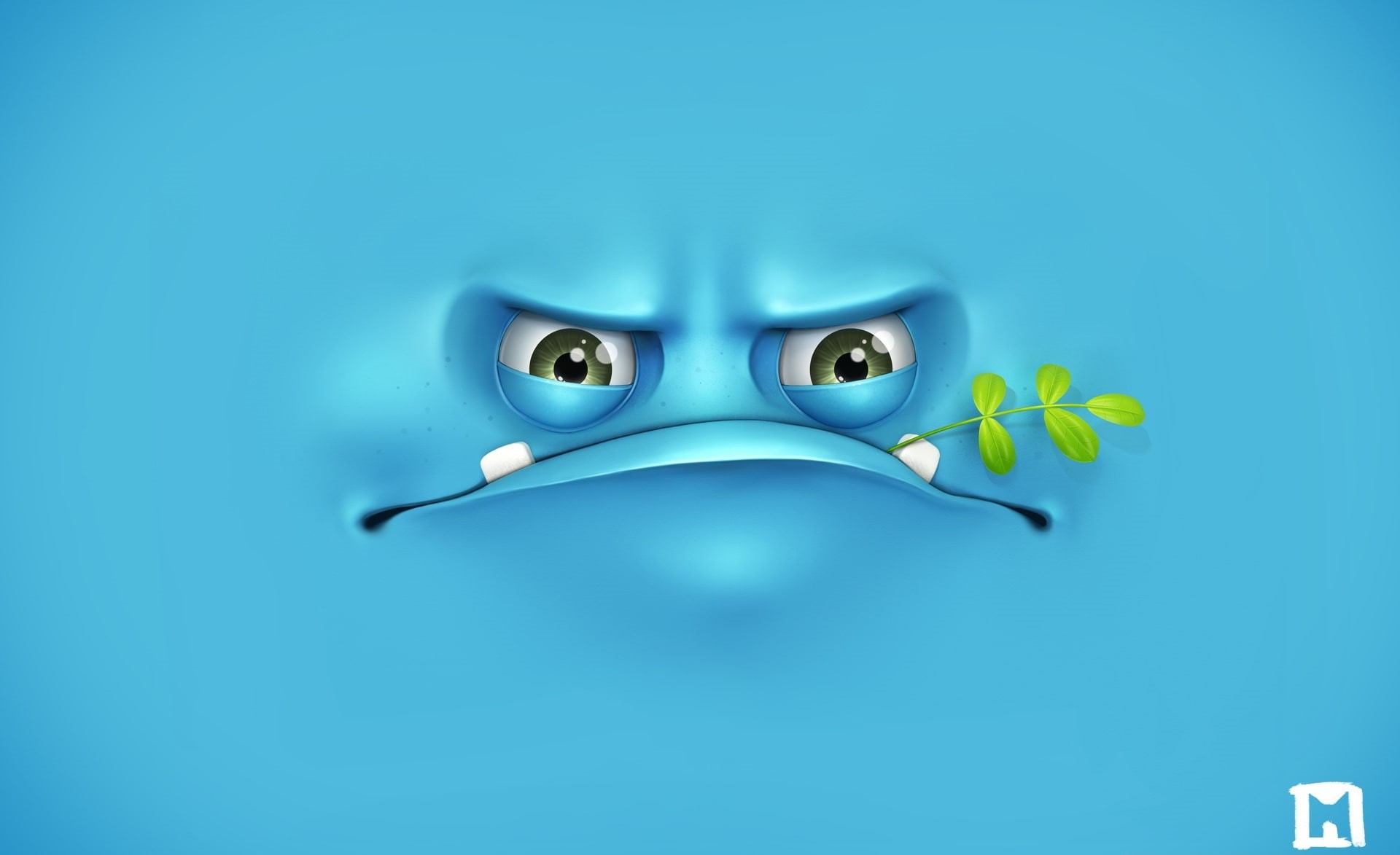 single object, food and drink, creativity, close-up, blue, grumpy, communication, d, positive emotion, anthropomorphic smiley face, food, healthcare and medicine, HD Wallpaper
