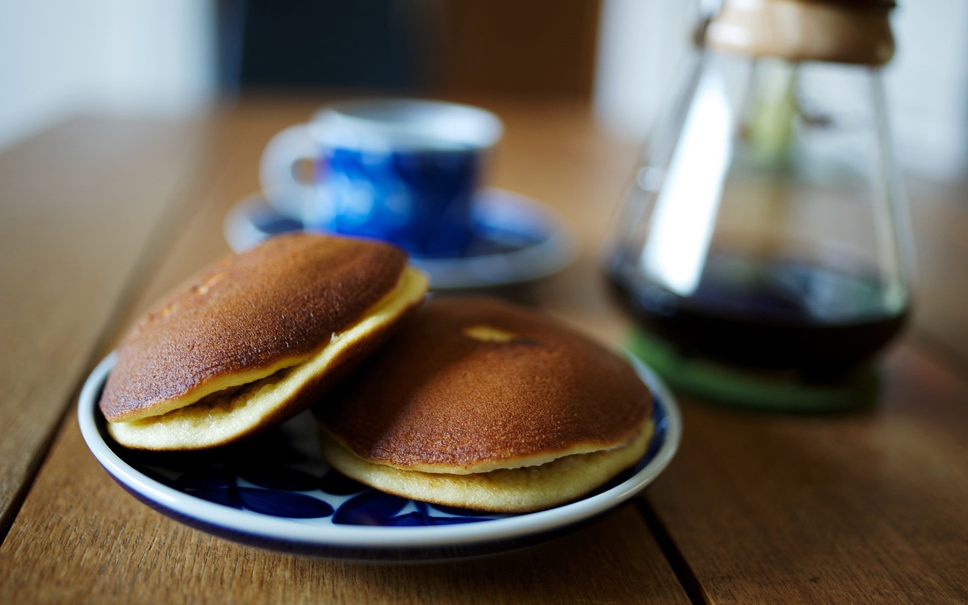 coffee, bread, wood - material, fruit, kitchen, freshness, healthy eating, food and drink, food, pancakes, day, no people, still life, meal, focus on foreground, HD Wallpaper