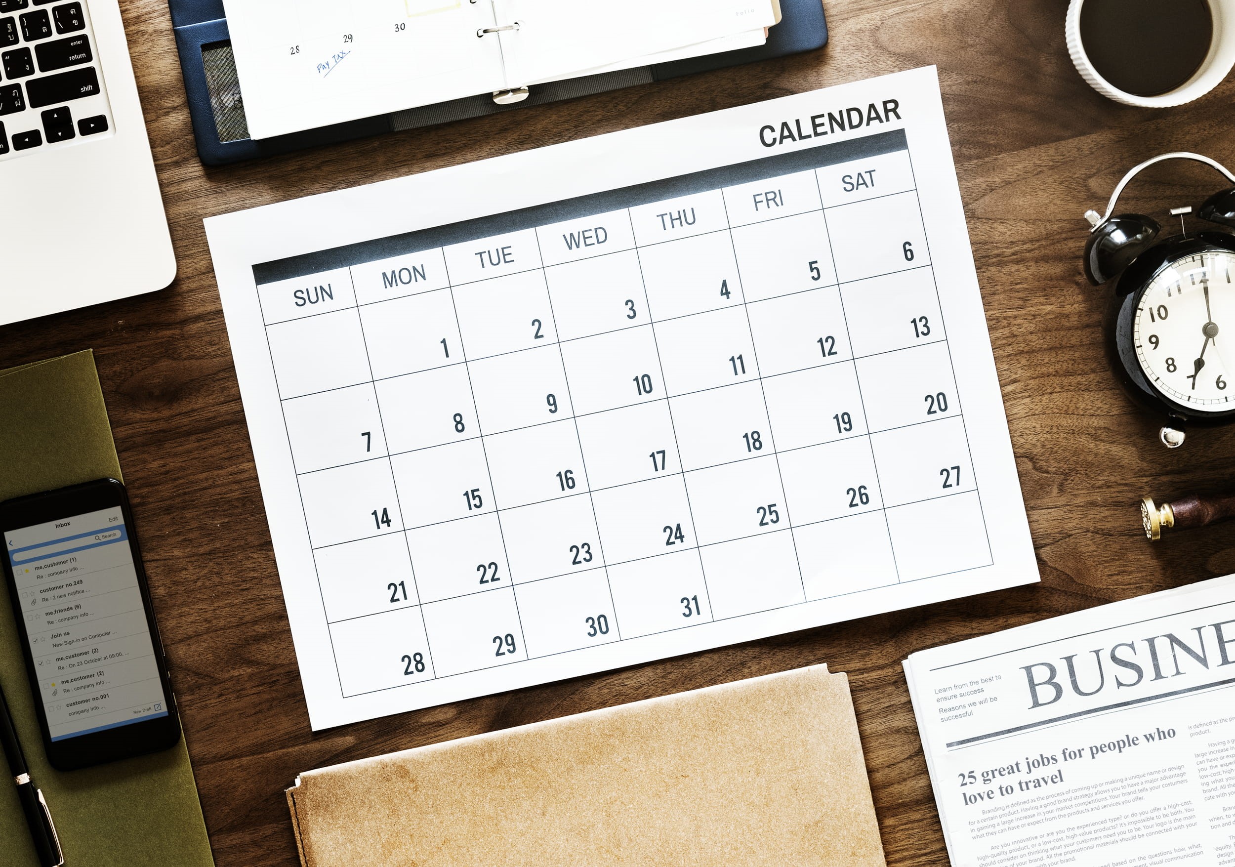 facts, deadline, flatlay, task, organize, pen, data, business, office, text, calendar, newspaper, still life, information, directly above, desk, time, communication, HD Wallpaper