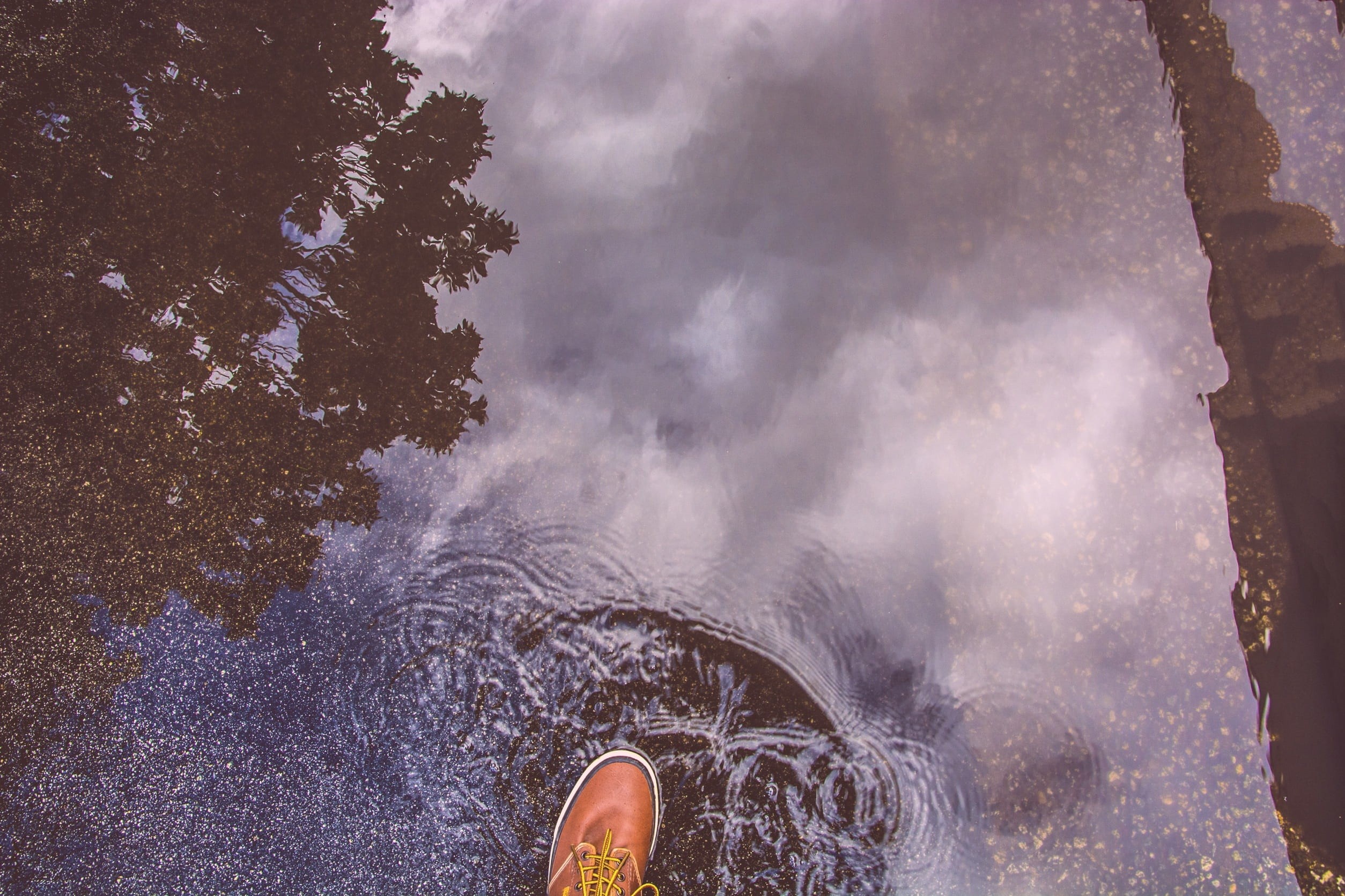brown, reflection, human leg, outdoors, human limb, waves, one person, human foot, day, boots, leather, body part, stepping, real people, water, personal perspective, HD Wallpaper
