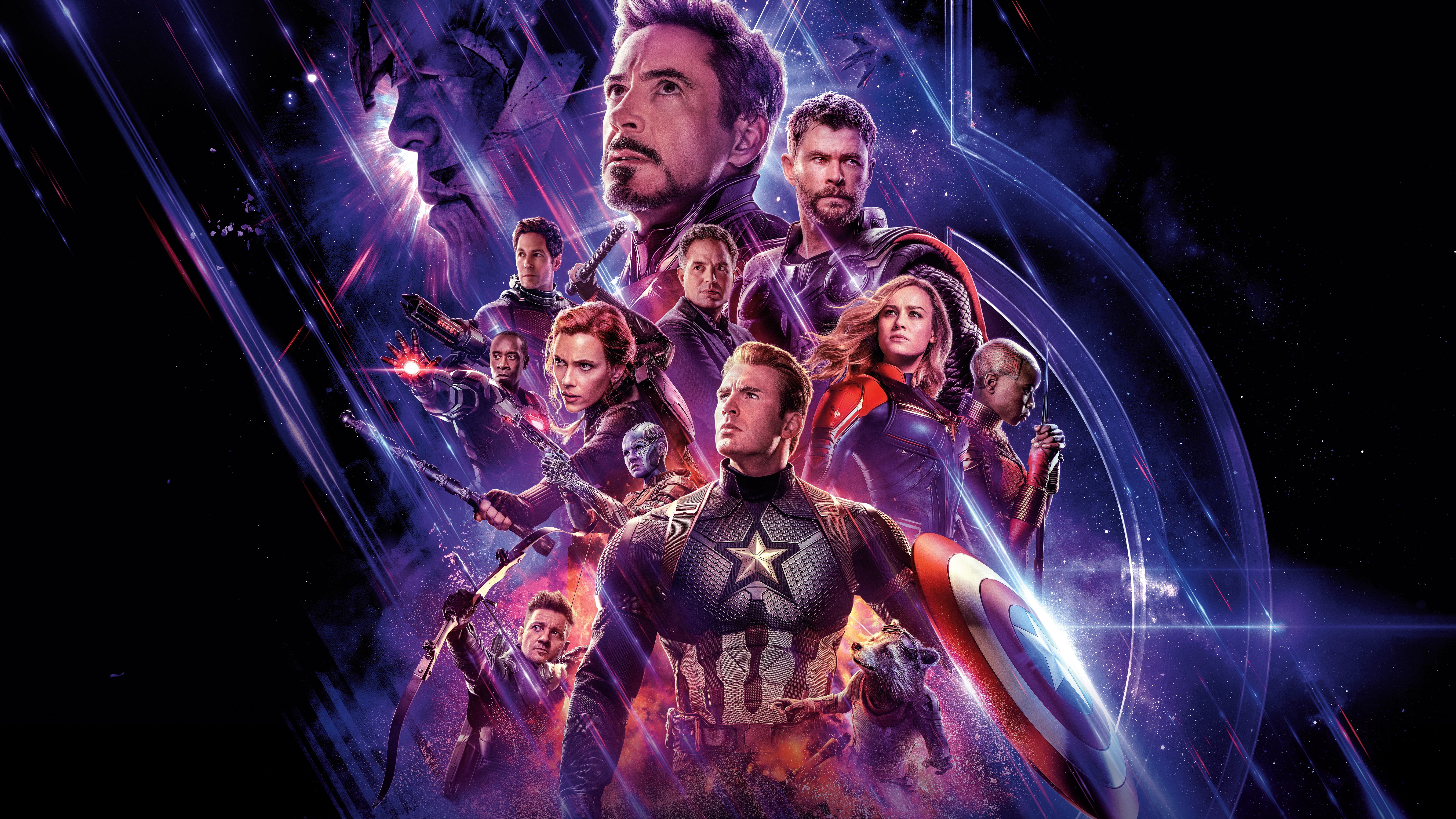 Karen Gillan, Jeremy Renner, Don Cheadle, Thanos, 8K, Danai Gurira, Captain America, Hulk, Hawkeye, Captain Marvel, Carol Danvers, Steve Rogers, Avengers EndGame, HD Wallpaper