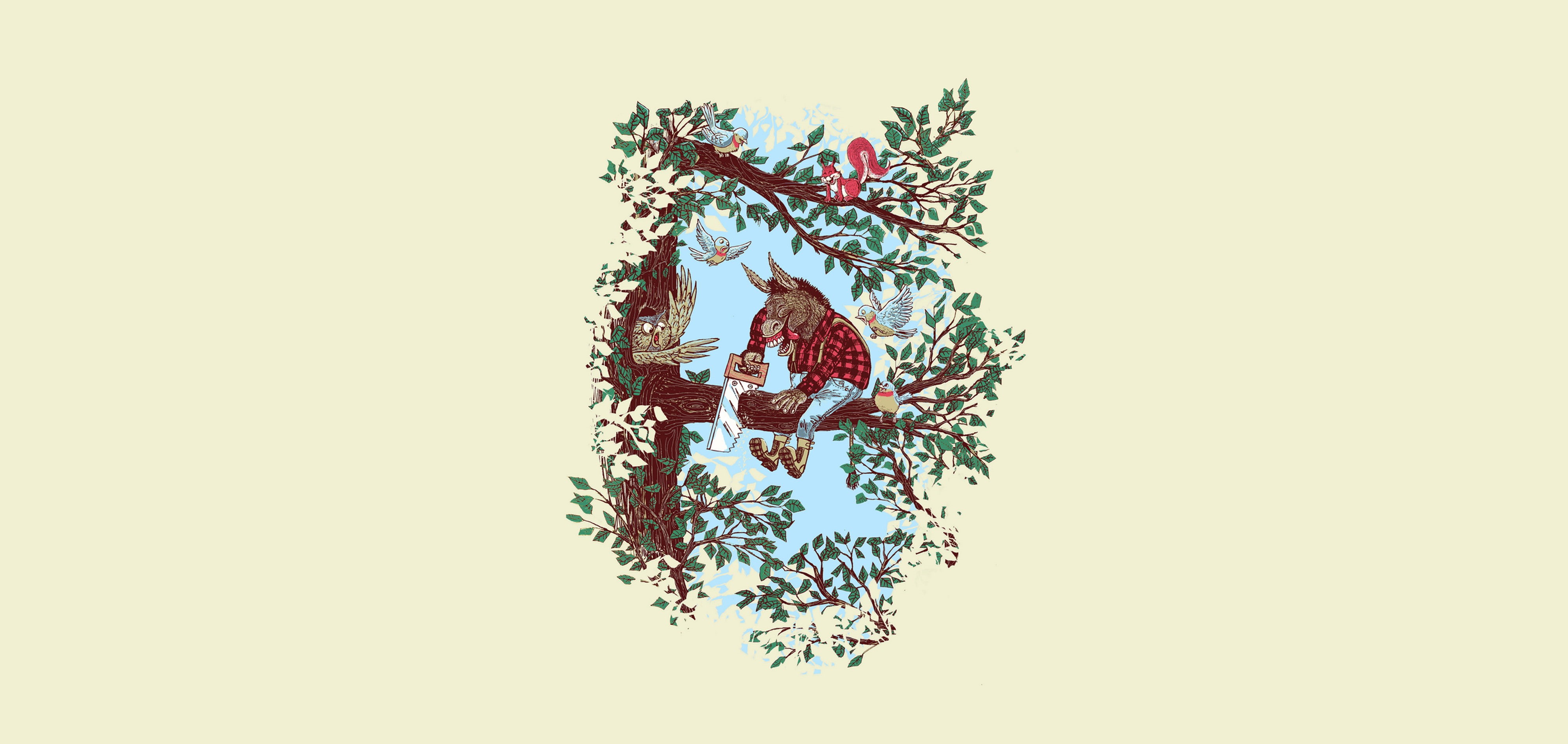 saw, still life, cut out, leaves, cat, animal representation, idiot, people, winter, backgrounds, nature, birds, white background, representation, indoors, HD Wallpaper