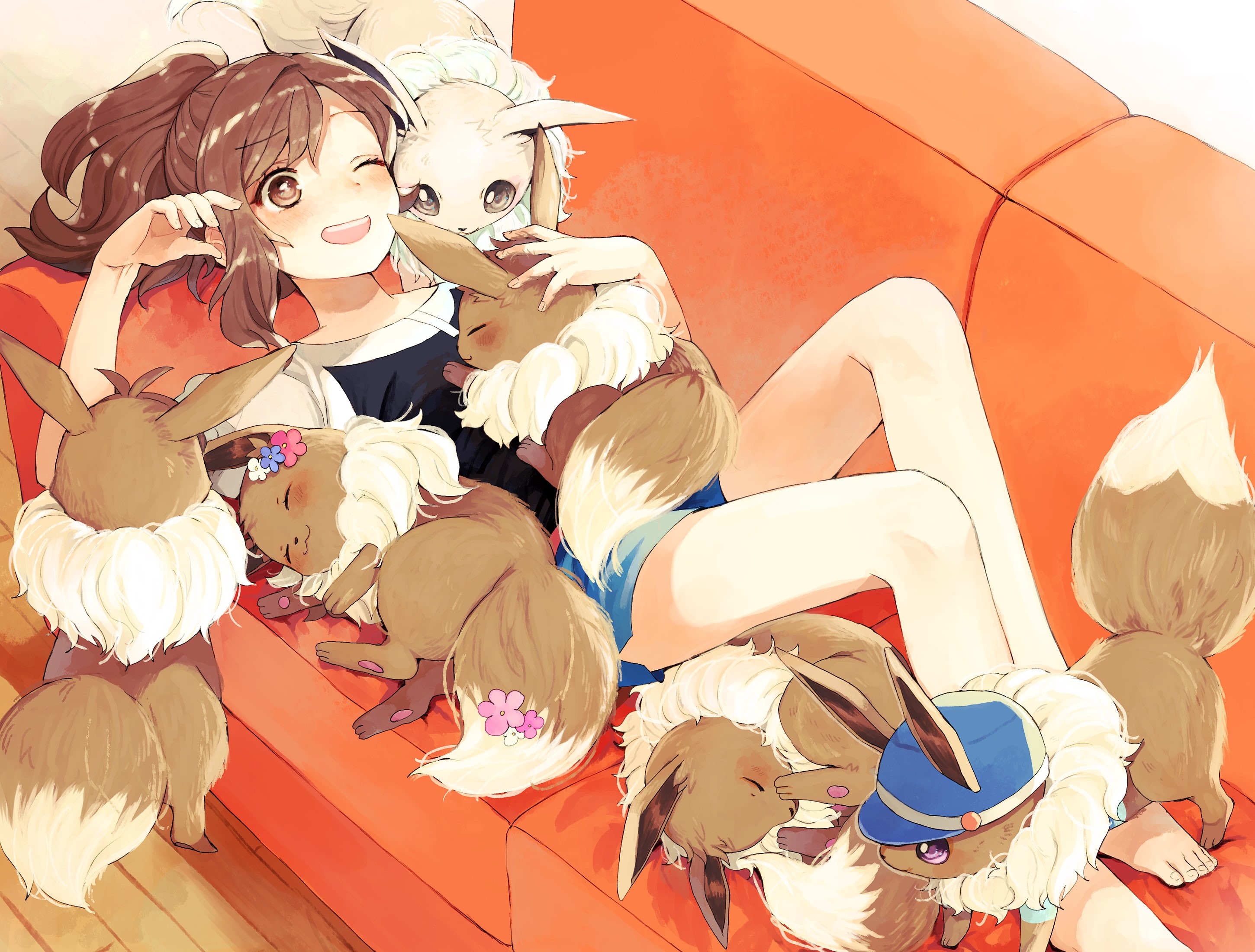 Pokémon: Lets Go Pikachu and Lets Go Eevee, 2K, Elaine (Pokémon), Pokémon, Pokémon Lets Go Eevee, Eevee (Pokémon), HD Wallpaper