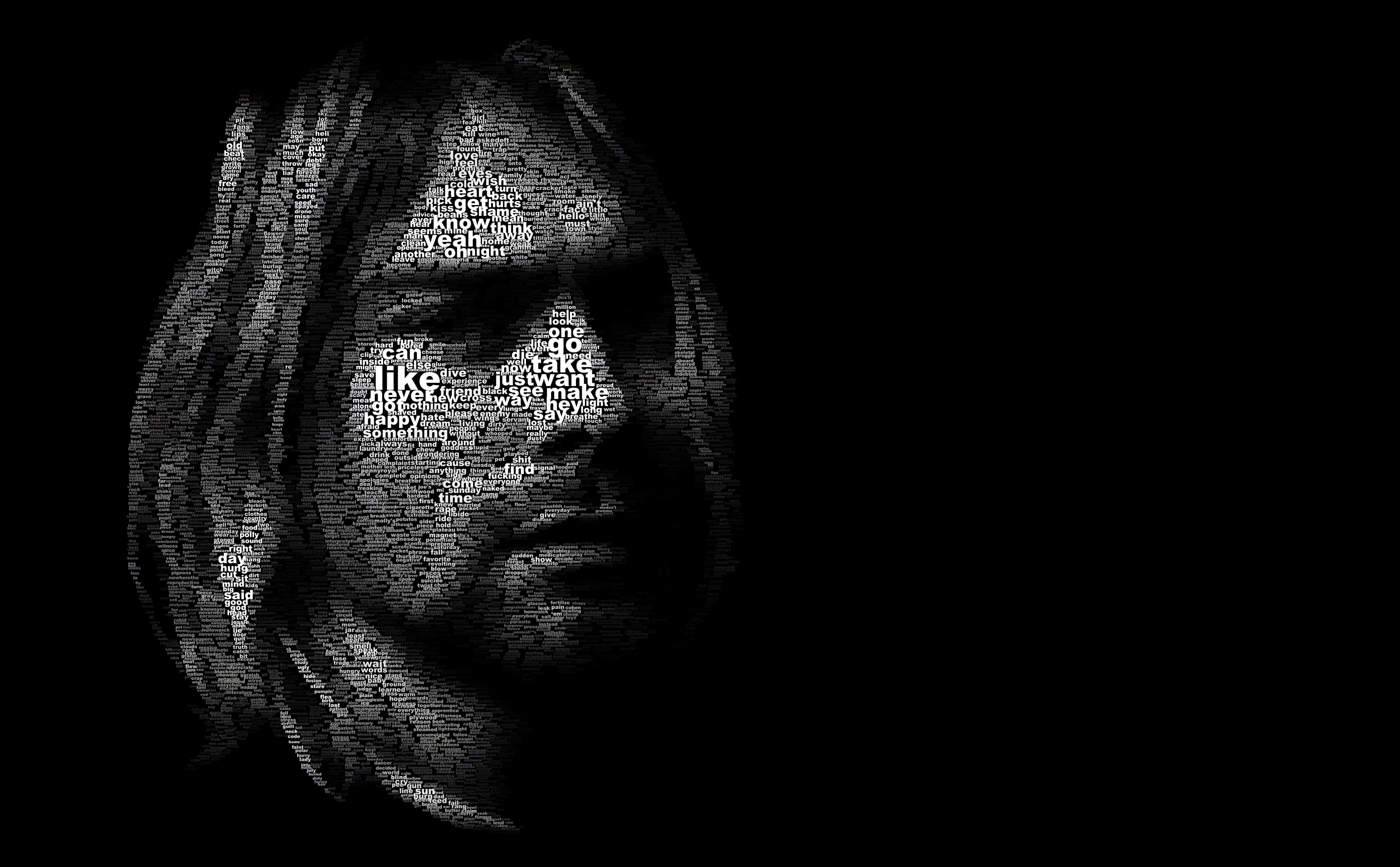 headshot, looking at camera, young men, Typography, contemplation, eyes closed, copy space, cloud, Cobain, serious, body part, human body part, 5K, dark, HD Wallpaper