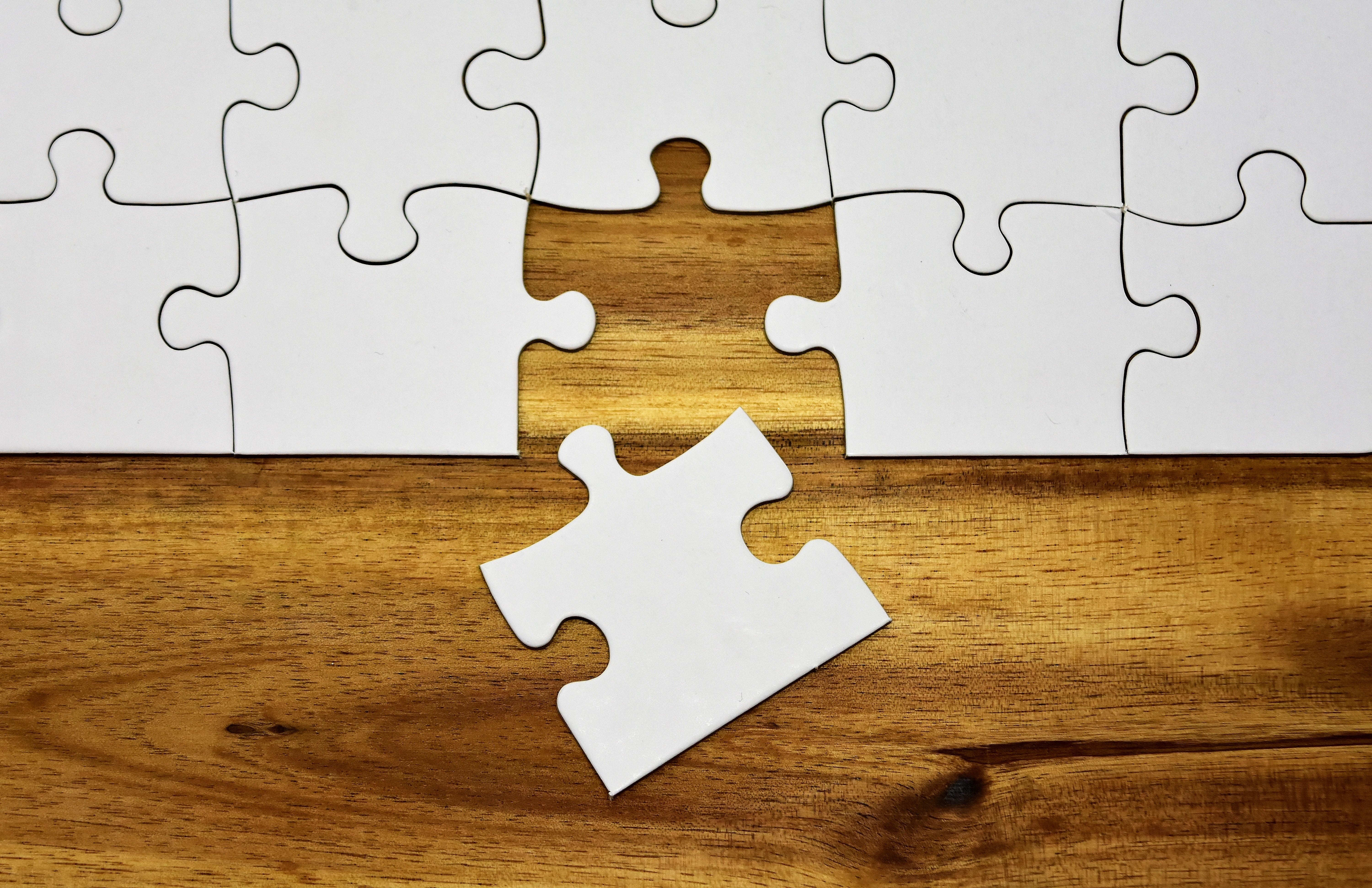 puzzle, pattern, play, pieces, inserting, share, jigsaw puzzle, 5K, wood - material, fit, last part, white, jigsaw piece, still life, piecing together, HD Wallpaper