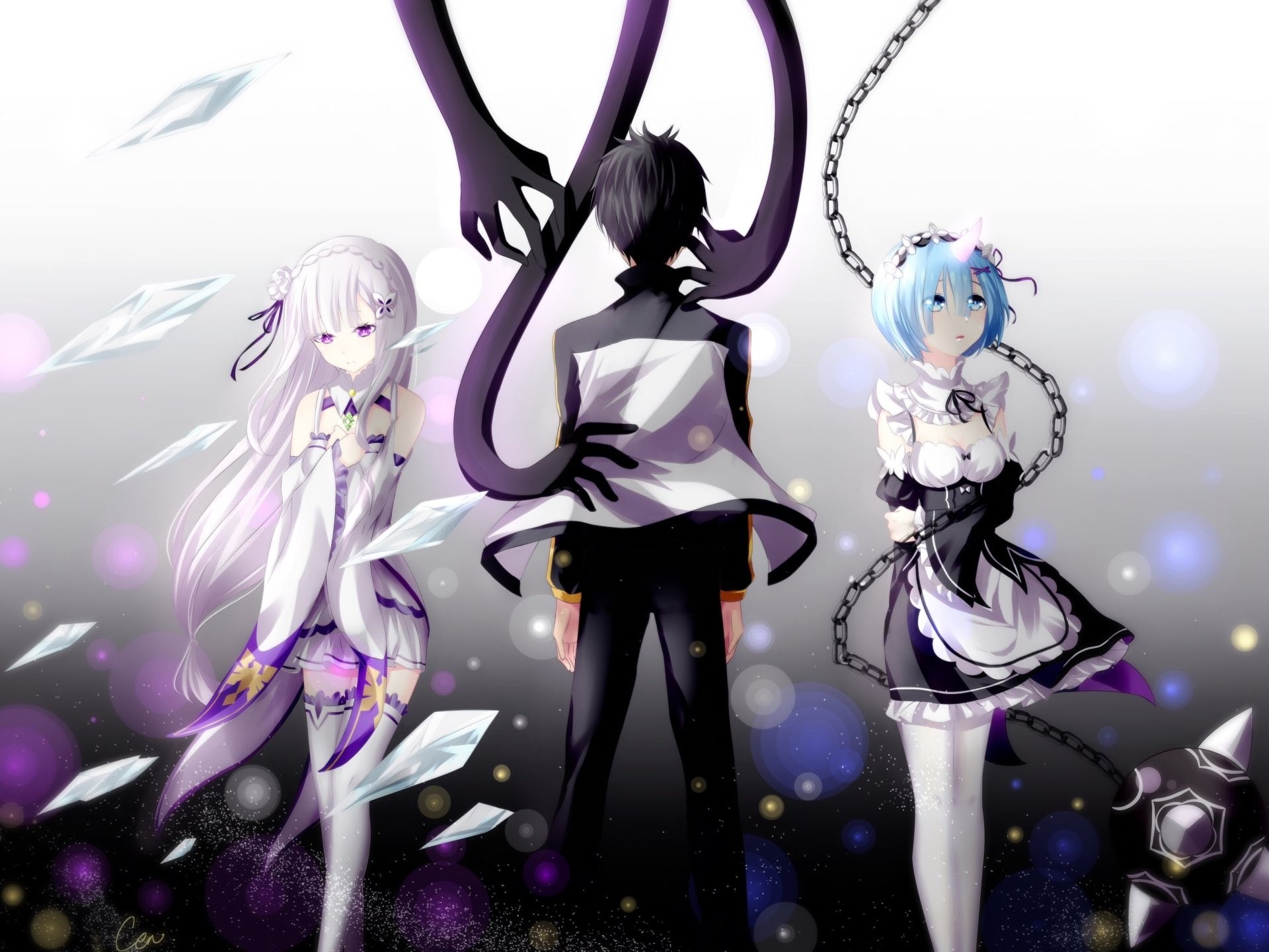 human skeleton, hairstyle, Anime, enjoyment, childhood, purple, event, Subaru Natsuki, close-up, representation, bone, toy, decoration, celebration, Emilia (Re:ZERO), HD Wallpaper