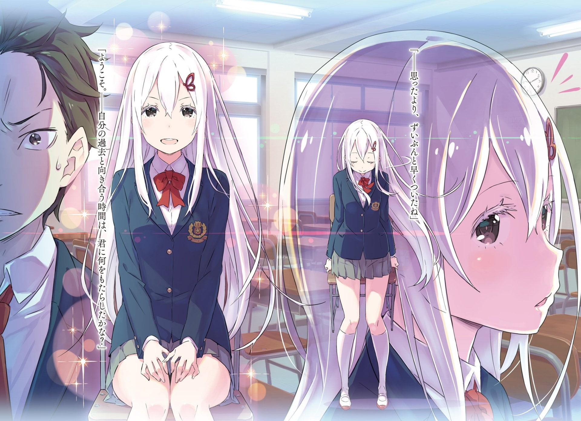 standing, representation, Echidna (Re:ZERO), retail display, Anime, full length, digital composite, disguise, reflection, incidental people, women, retail, HD Wallpaper