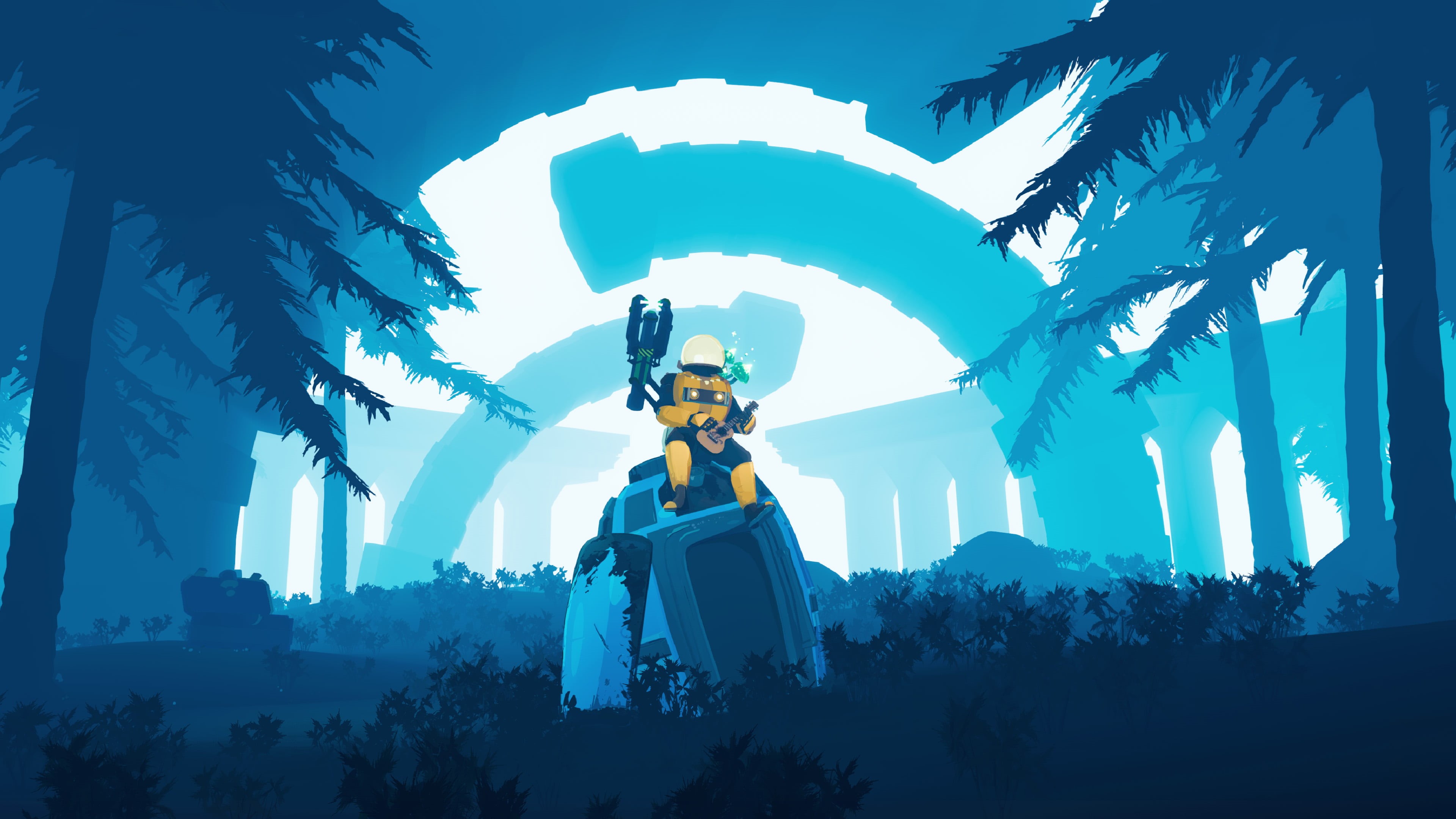 Risk of Rain, video game art, blue, 4K, HD Wallpaper