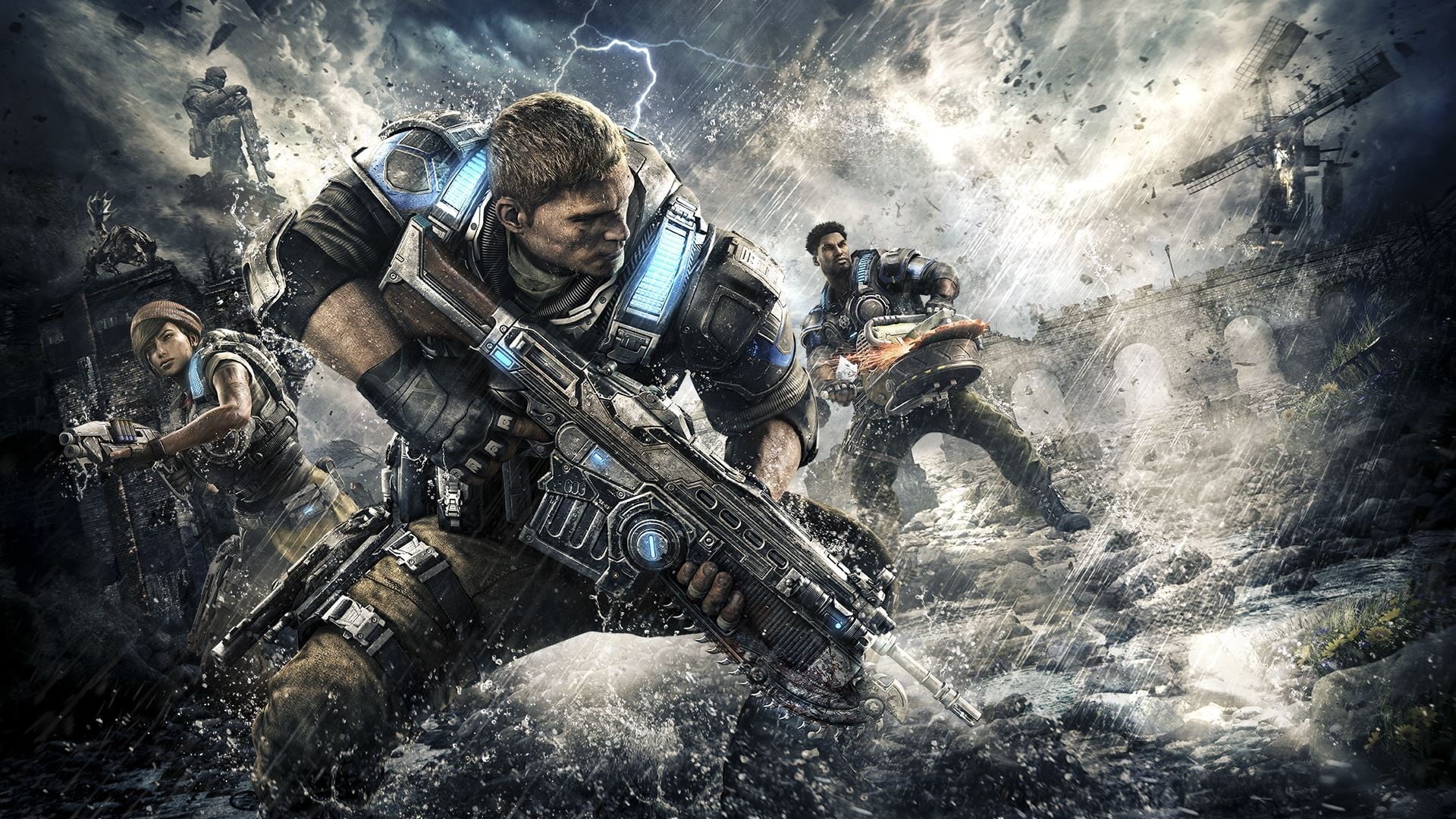 adult, risk, underwater diving, outdoors, rescue, sea, motion, 1080P, activity, sign, nature, war, communication, Gears of War 4, men, warning sign, HD Wallpaper
