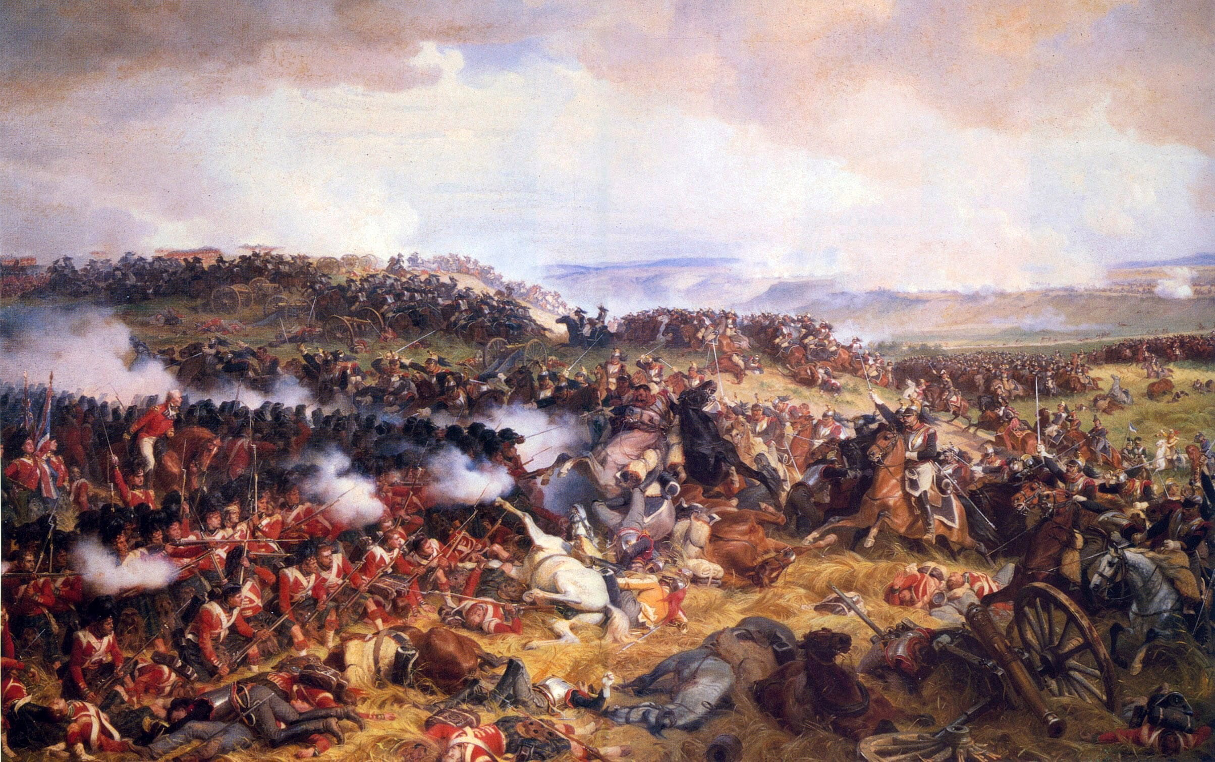 land, non-urban scene, french defeat, high angle view, Battle of Waterloo, allied victory, war, Scottish Highlanders, troops, urban Scene, rock - object, HD Wallpaper