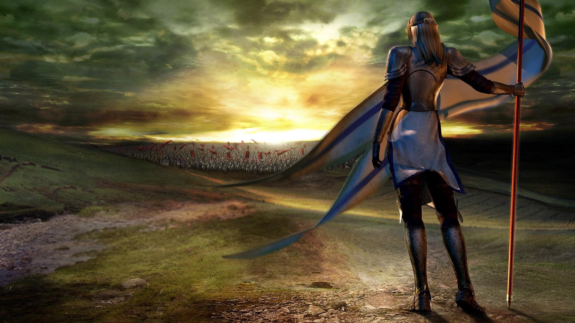 defeat, 1080P, warrior, 3d and abstract, victory, HD Wallpaper