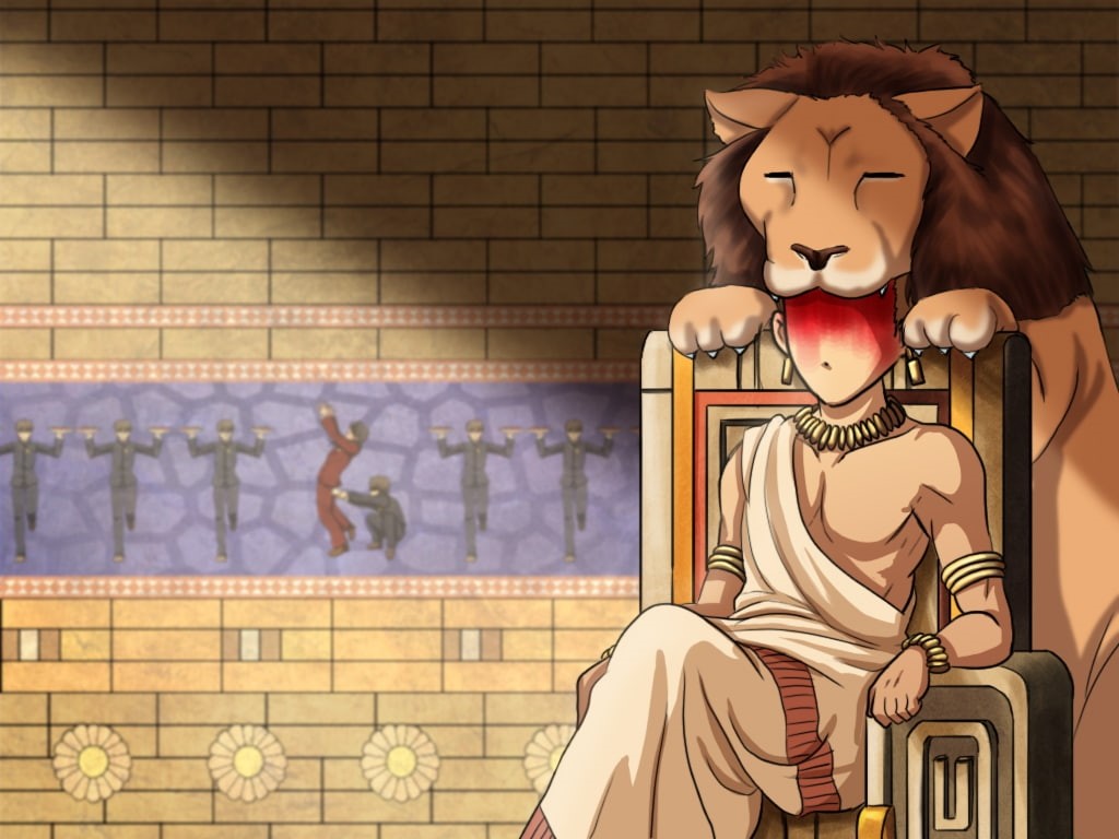 chair, 480P, fate, animal, anime, stay, cute, blood, art, night, defeated, hd, archer, HD Wallpaper