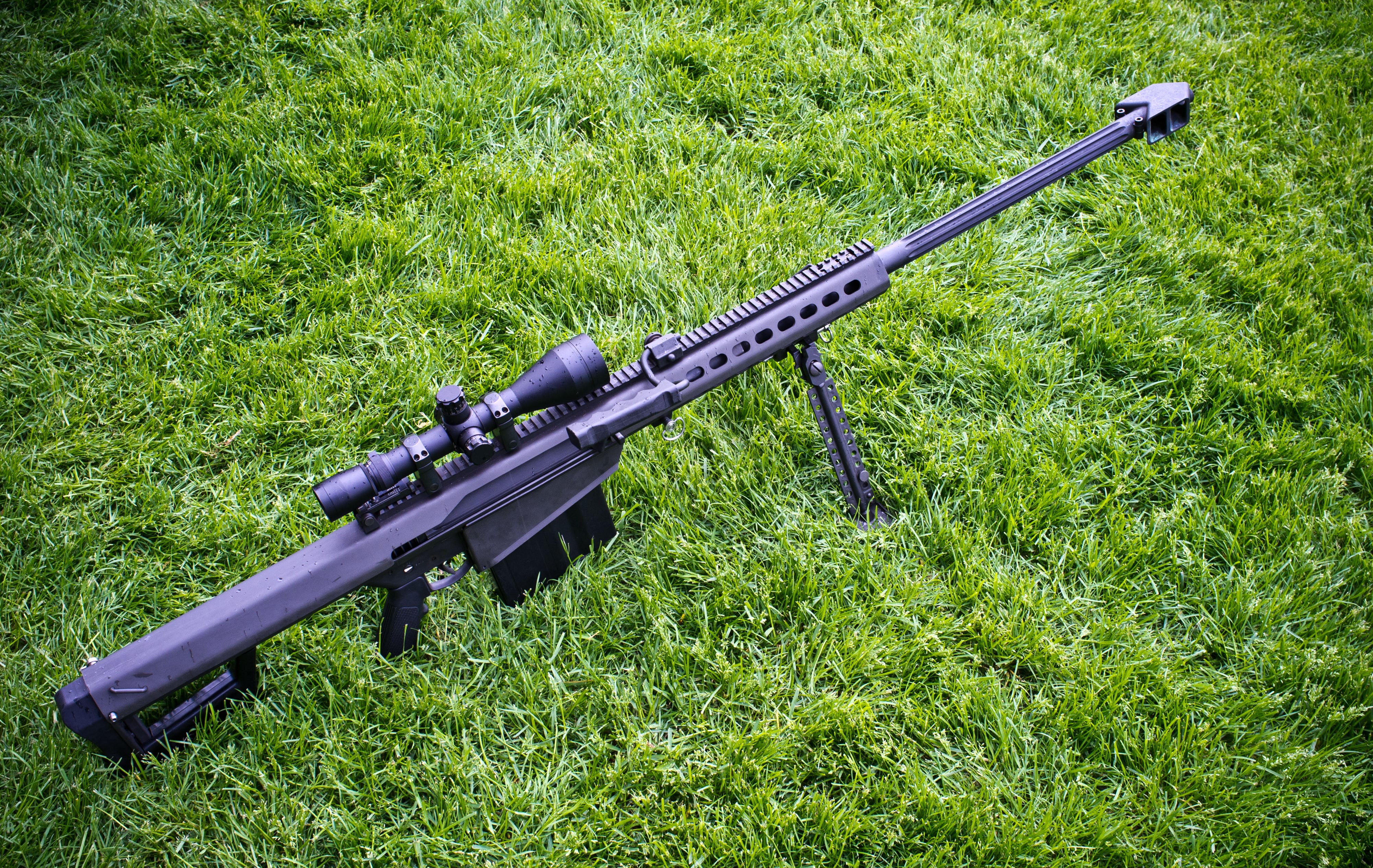 day, army, target Shooting, nature, protection, Barrett M82, grass, no people, rifle, sniper, plant, power, ammunition, gun, outdoors, war, sport, green, HD Wallpaper