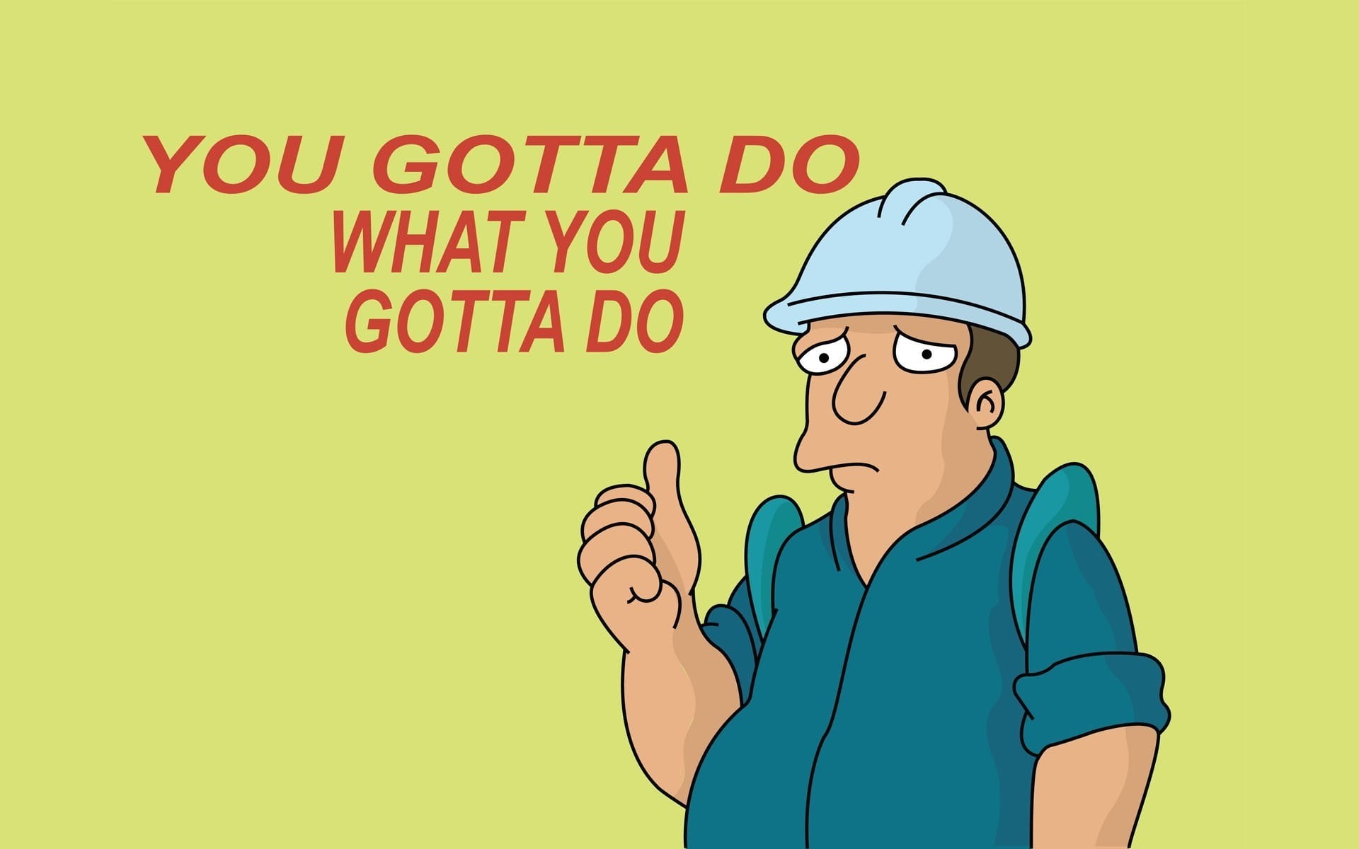 sign, occupation, communication, casual clothing, females, Bender, emotion, colored background, Futurama, women, copy space, one person, 1080P, gotta, HD Wallpaper