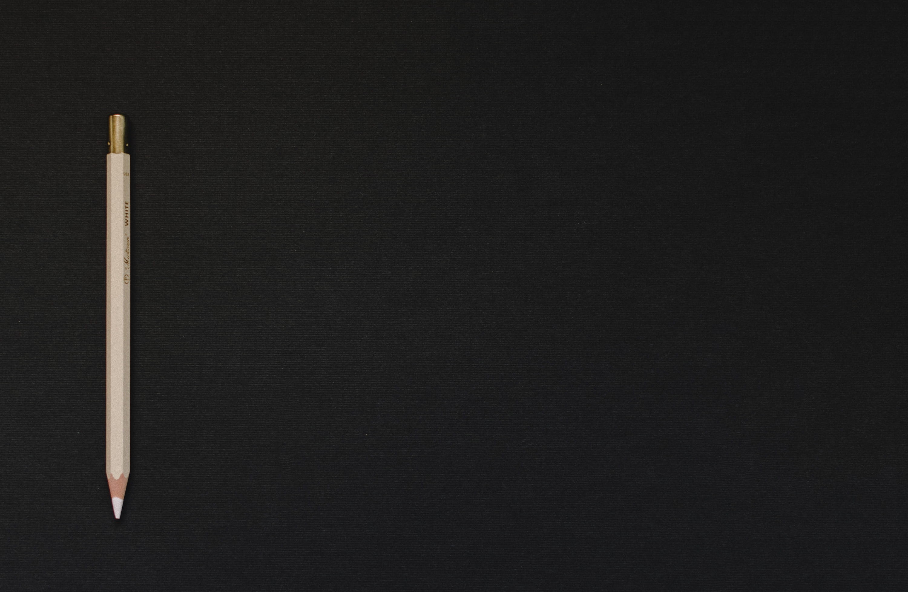 black, wood - material, dark, beige, directly above, still life, pen, background, pencil, creativity, close-up, high angle view, copy space, studio shot, HD Wallpaper