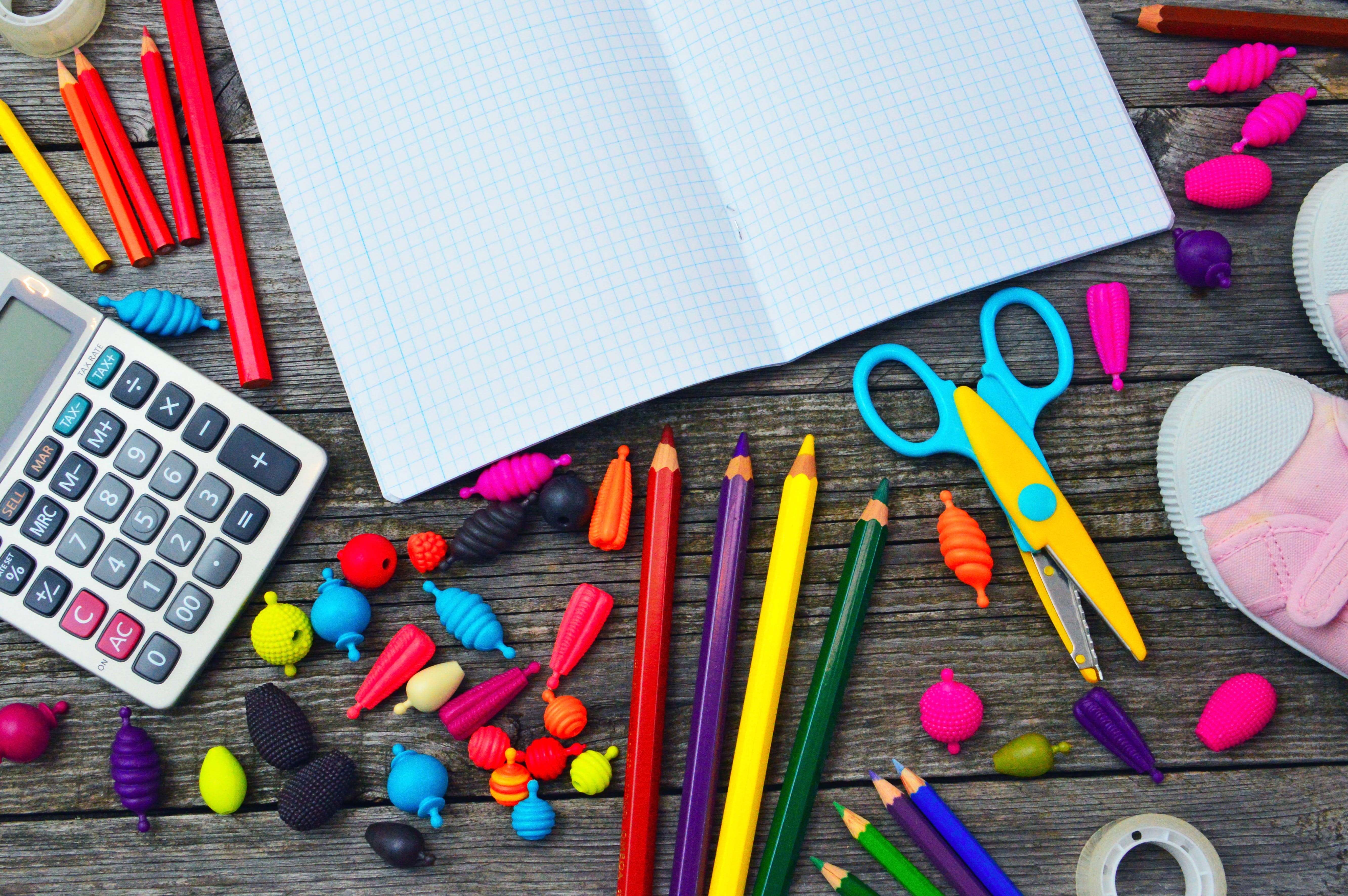 art and craft, large group of objects, indoors, learning, writing instrument, scissors, watercolor, class, pencils, school starts, pencil, school supplies, HD Wallpaper