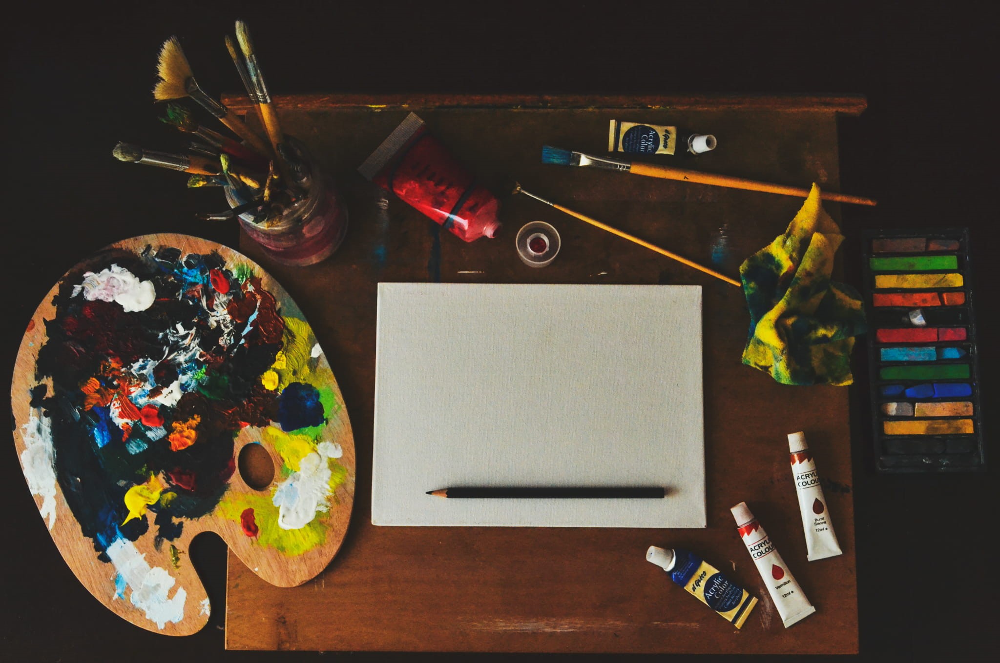 art, coloring, art and craft equipment, choice, canvas, multi colored, paint brush, artwork, watercolor paints, illustration, assorted, no people, color, HD Wallpaper