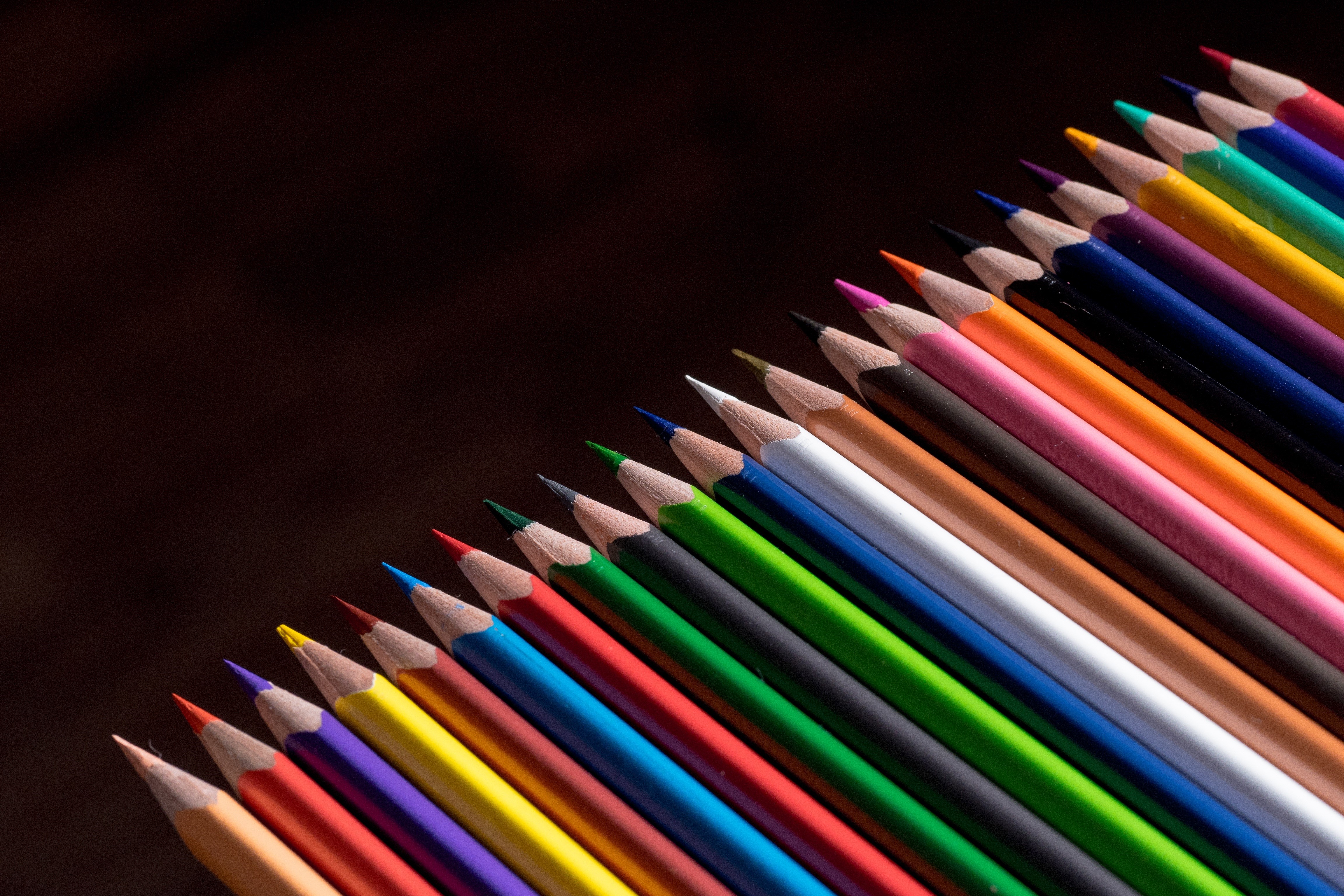 paint, crayons, still life, office, variation, pointed, craft, equipment, wood - Material, assorted, school, selective focus, order, color series, no people, HD Wallpaper