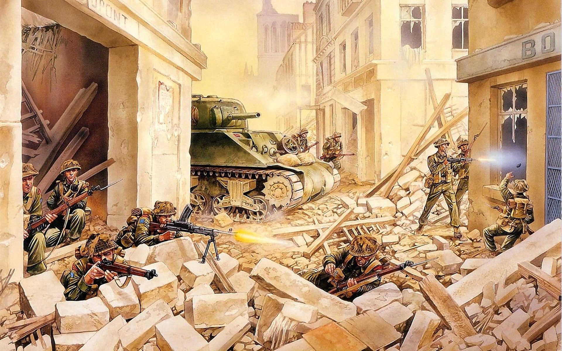 operation, British, 1944., meaning, capture, in the city, Sherman, Market Garden, 1080P, ruins, military, support, WW2., allies, held, site, tank, 17 Sep, HD Wallpaper