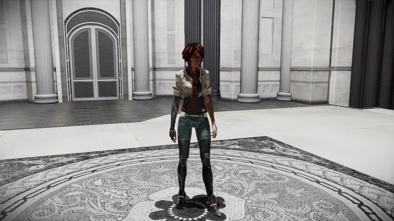 long hair, game, architectural column, real people, front view, standing, casual clothing, screen shot, Remember Me, building, Nilin , young adult, digital, HD Wallpaper