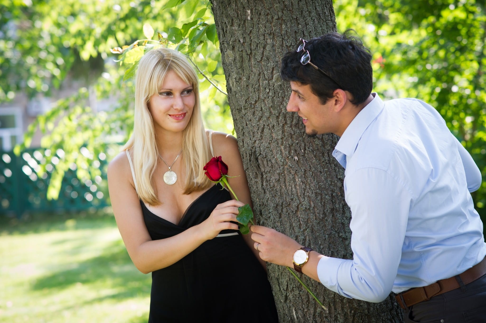 day, wearing, togetherness, couple, marriage, happy young couple, adult, Romance, positive emotion, young adult, males, 5 years of happiness, man, flower, HD Wallpaper