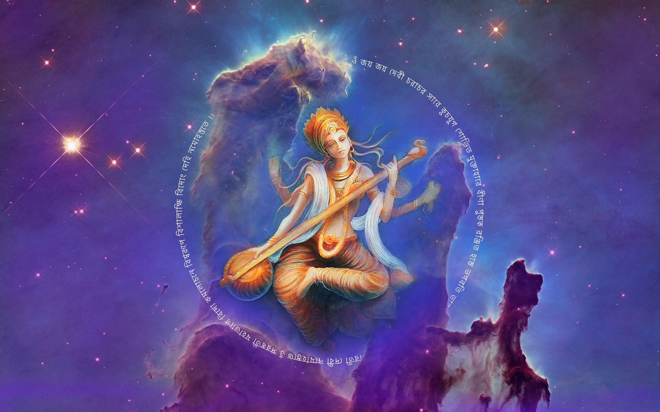 poster, hindu, Indian Goddess, deity, Saraswati, 2K, HD, Goddess of Knowledge, HD Wallpaper