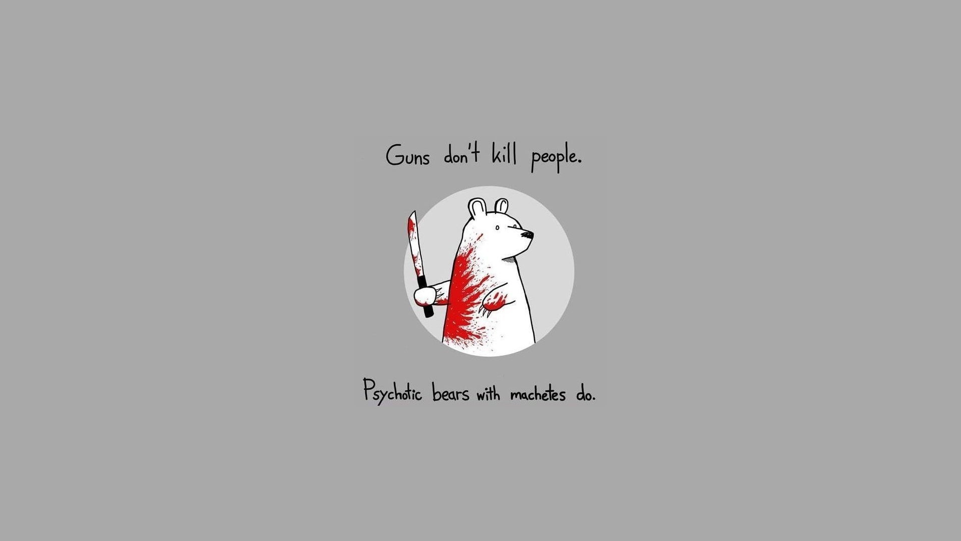 studio shot, humor, bears, white, illustration, simple background, indoors, blood, communication, human representation, no people, copy space, quote, circle, HD Wallpaper