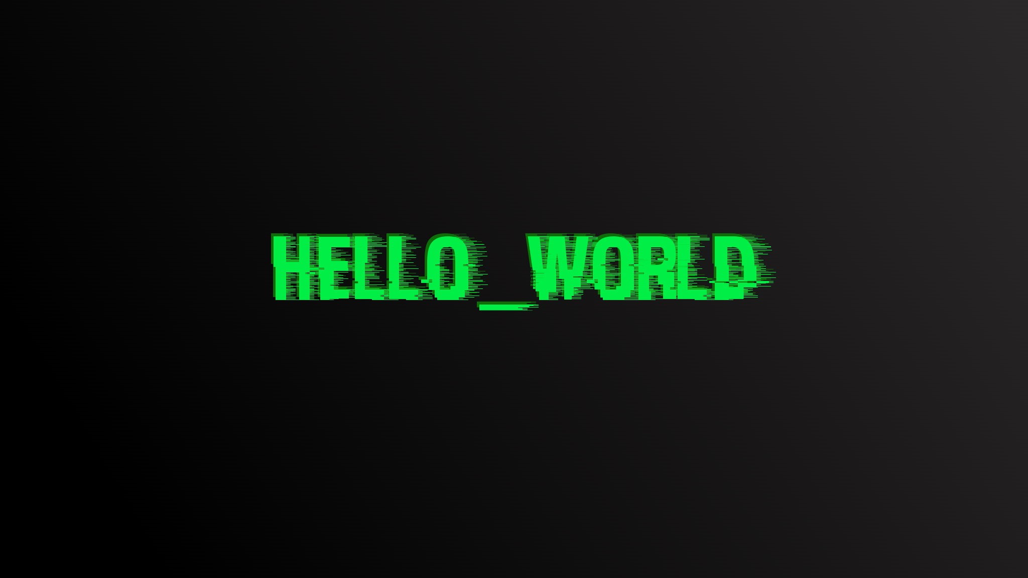 glitch art, typography, 1080P, Hello World, digital art, HD Wallpaper