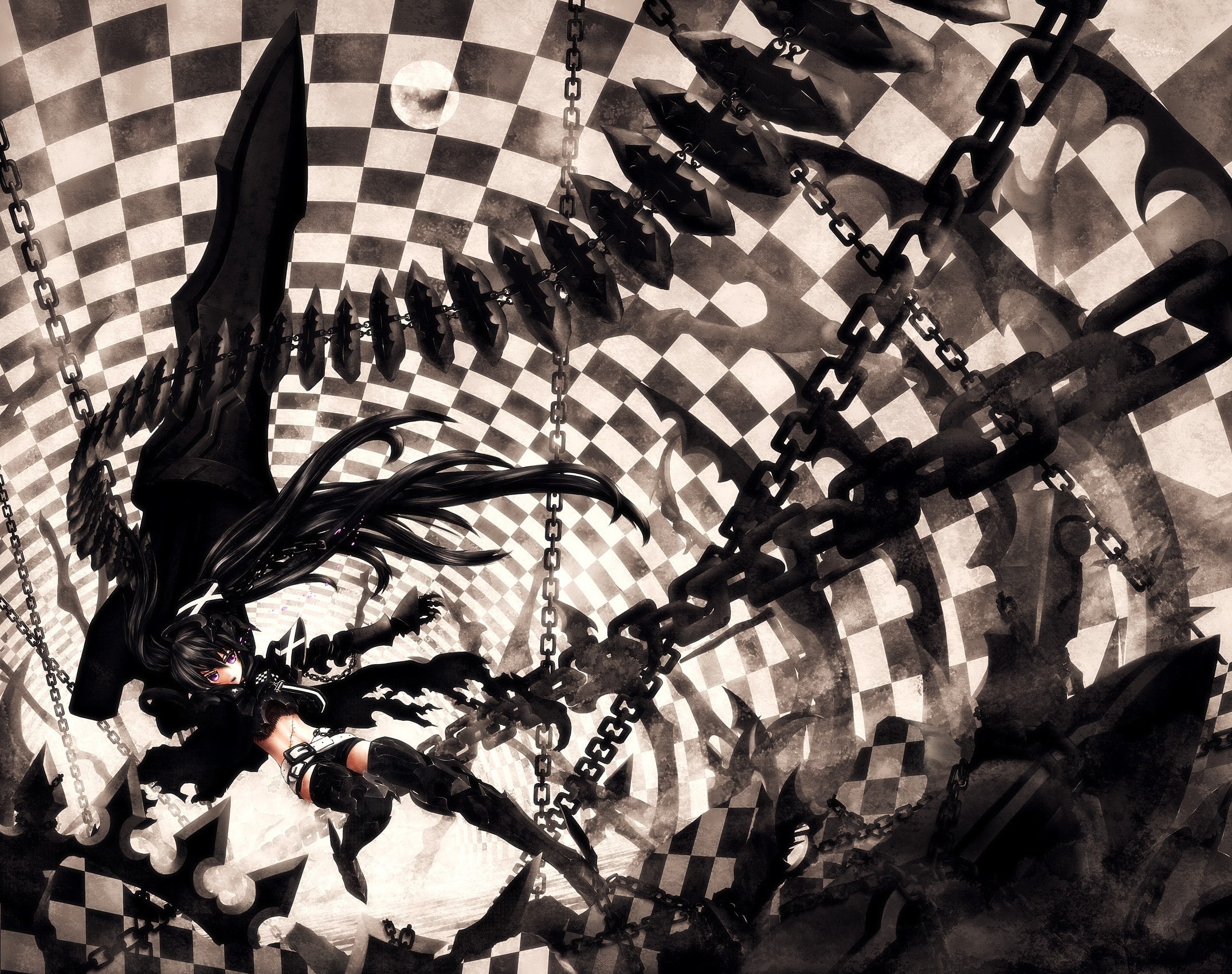 anime girls, Insane Black Rock Shooter, anime, Kuroi Mato, Black Rock Shooter, 1080P, HD Wallpaper