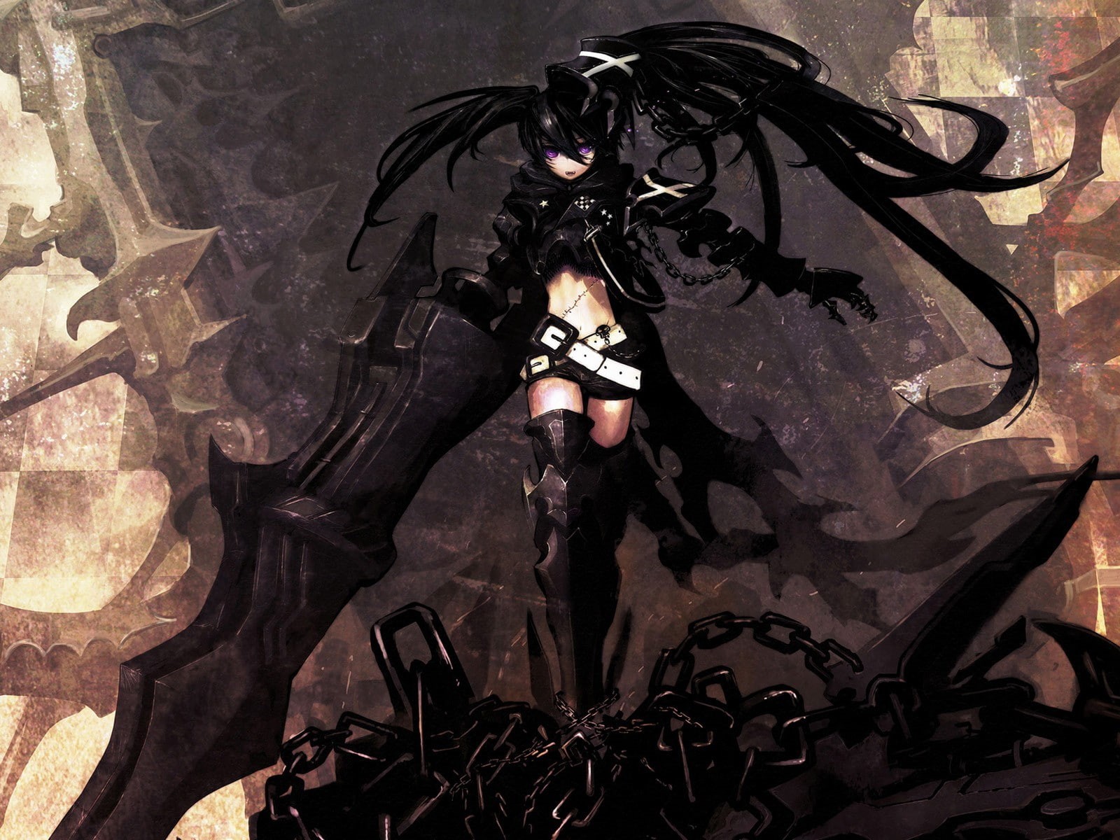 black color, mask, young adult, standing, disguise, portrait, fantasy girl, lifestyles, anime, indoors, Black Rock Shooter, architecture, obscured face, HD Wallpaper