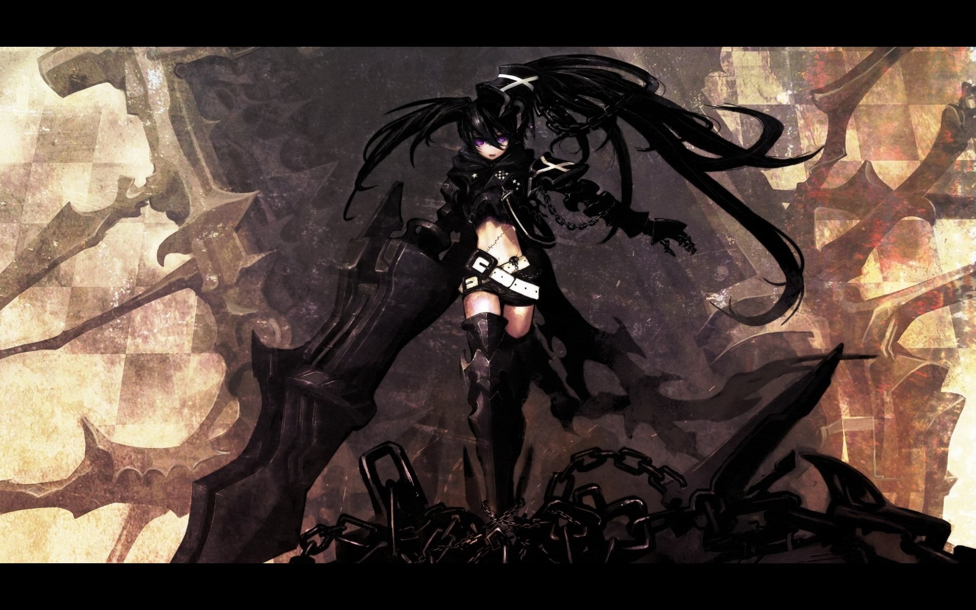 adult, indoors, event, twintails, black color, Insane Black Rock Shooter, Black Rock Shooter, transfer print, fantasy girl, real people, fire, nature, Kuroi Mato, HD Wallpaper