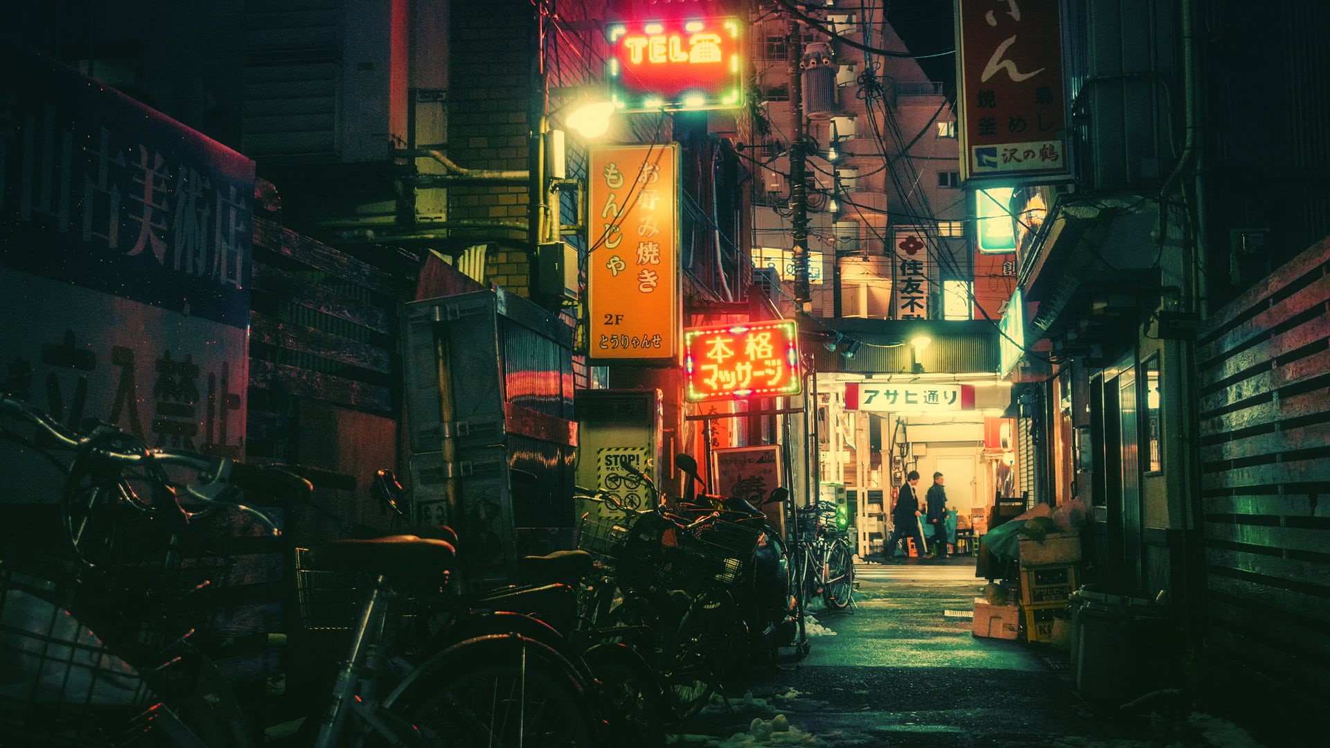 people, cityscape, non-western script, building Exterior, neon Light, 1080P, street Light, transportation, text, outdoors, architecture, urban Scene, editorial, HD Wallpaper