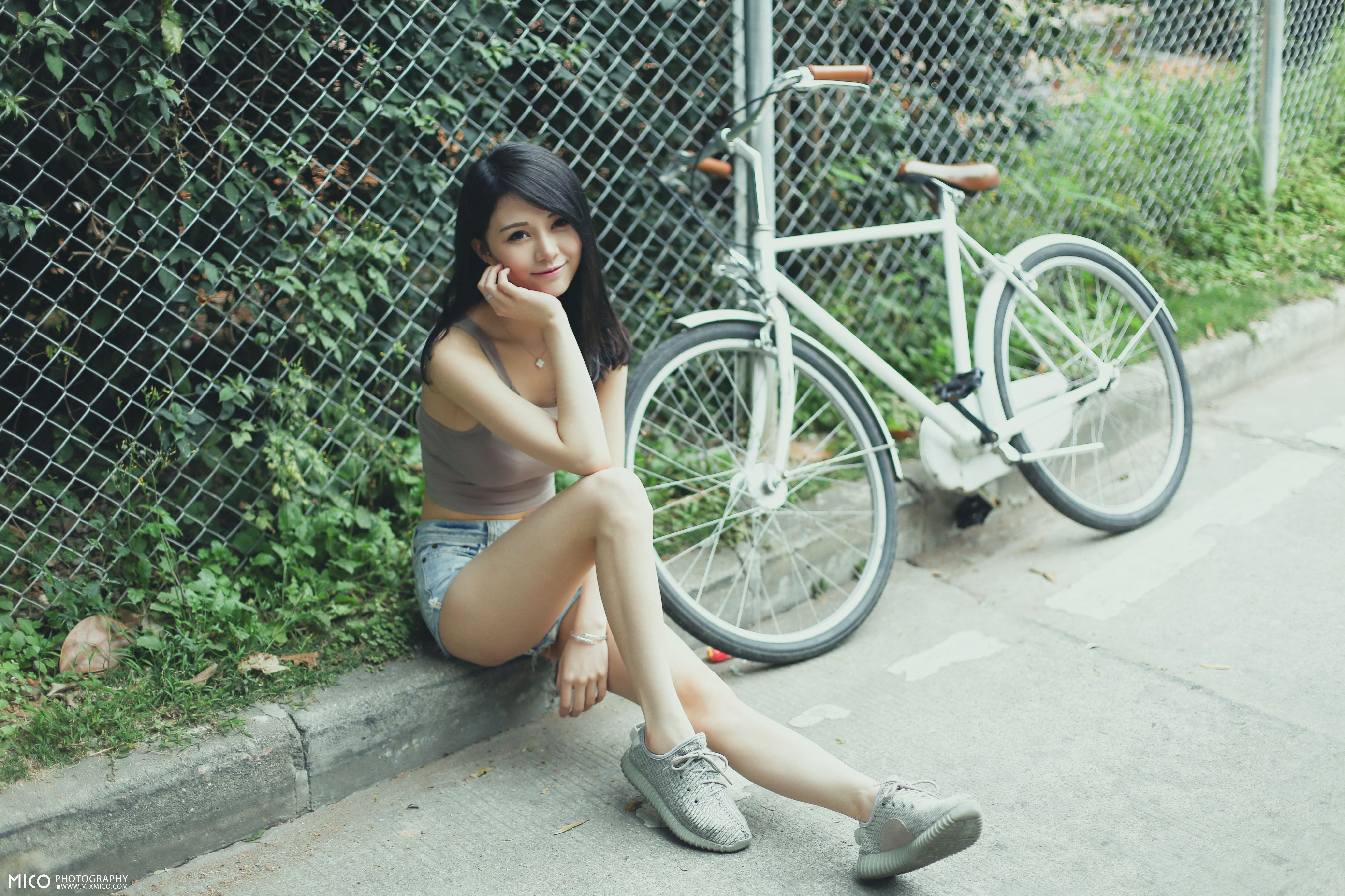5K, bicycle, women, Asian, HD Wallpaper