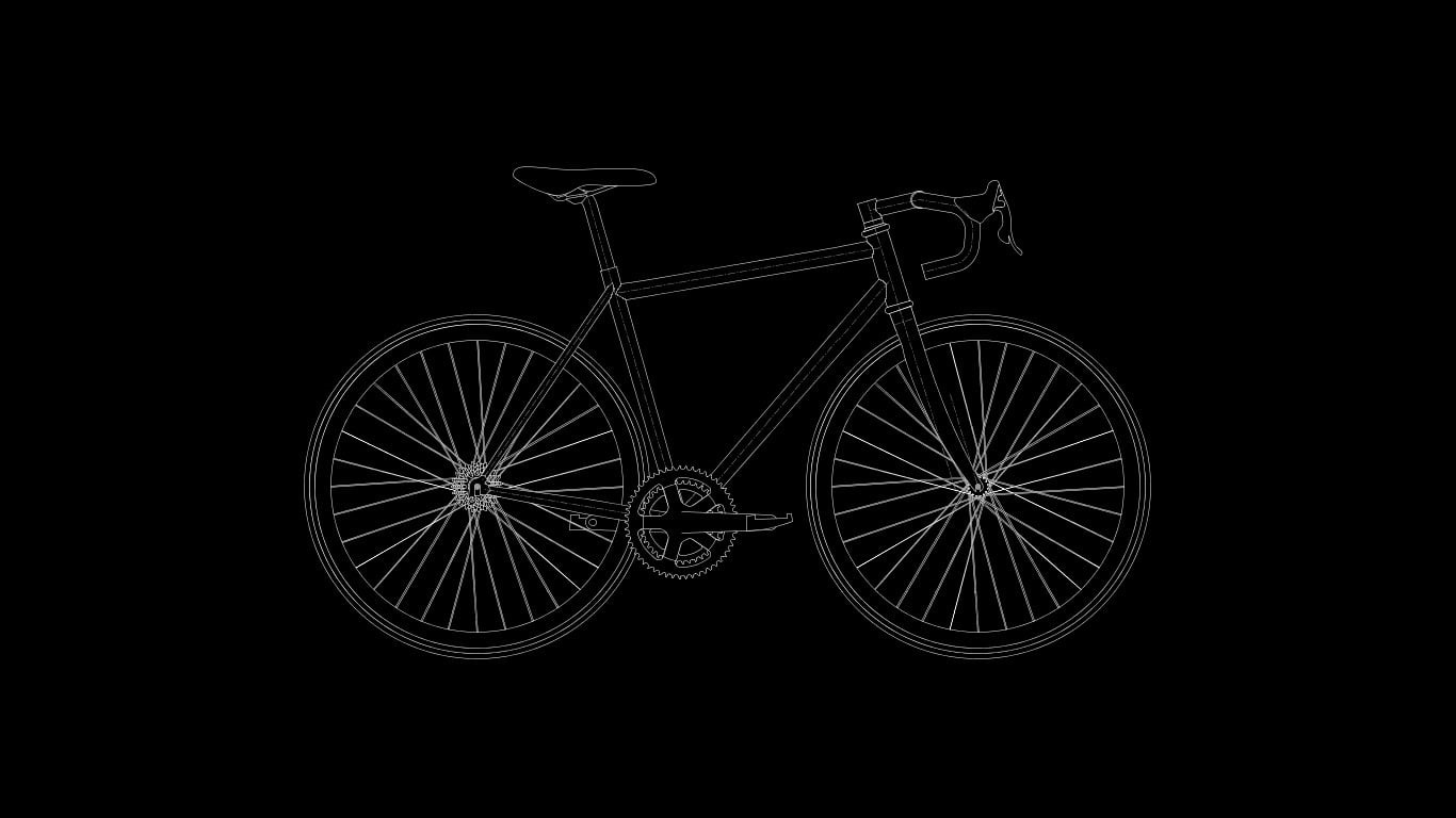 copy space, studio shot, night, 720P, black background, black color, white, cut out, close-up, bicycle, luxury, still life, vehicle, illustration, wheel, HD Wallpaper