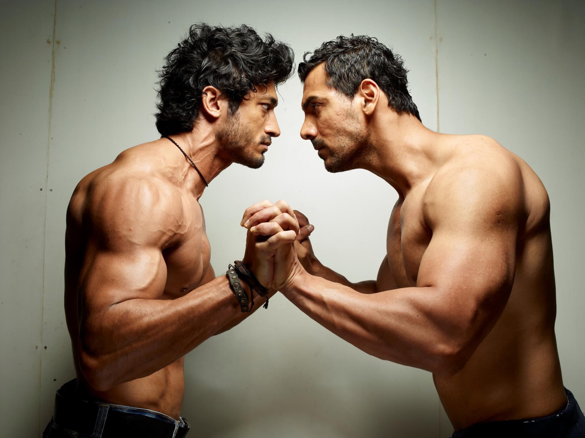 exercising, sport, strength, masculinity, two people, Movies, bracelet, indoors, young adult, force bollywood movie, s, adult, men, face to face, aggression, HD Wallpaper