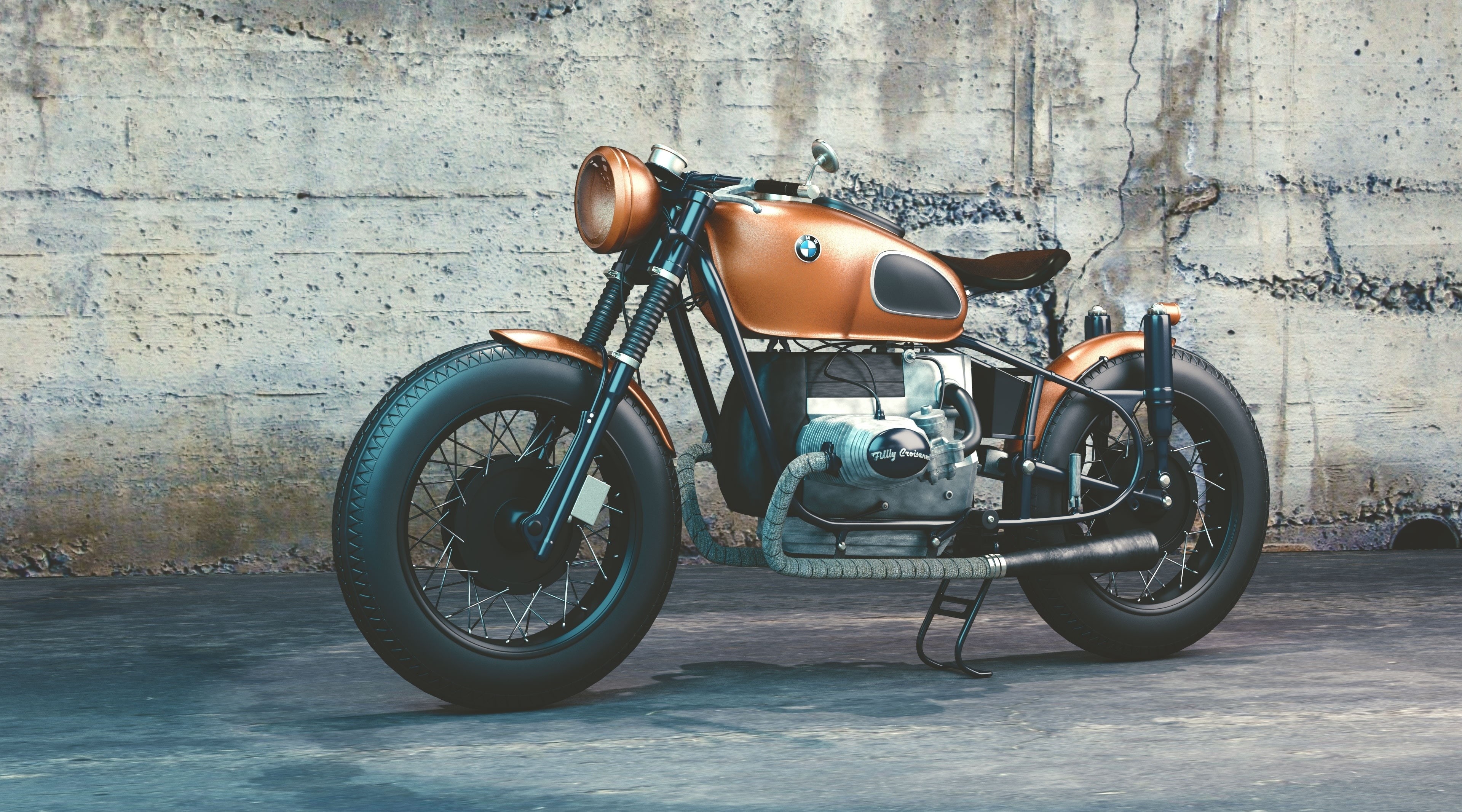 parking, building exterior, day, cafe, brick, 4K, Travel, street, outdoors, racer, Vintage, bike, footpath, three-dimensional, GraphicArts, wheel, architecture, HD Wallpaper